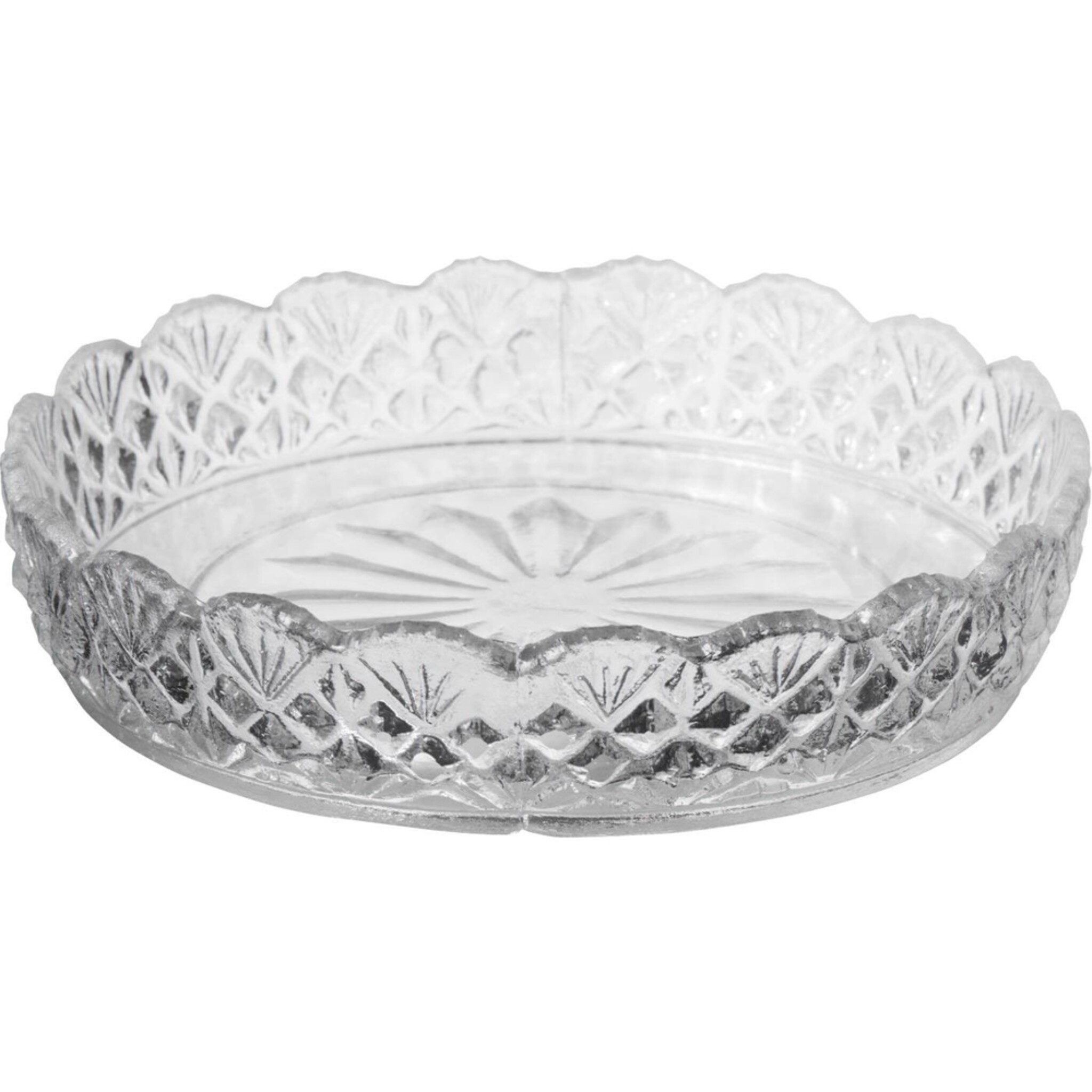 Kerzentablett aus Glas, klar Ø 12,5 cm, Höhe 2,5 cm