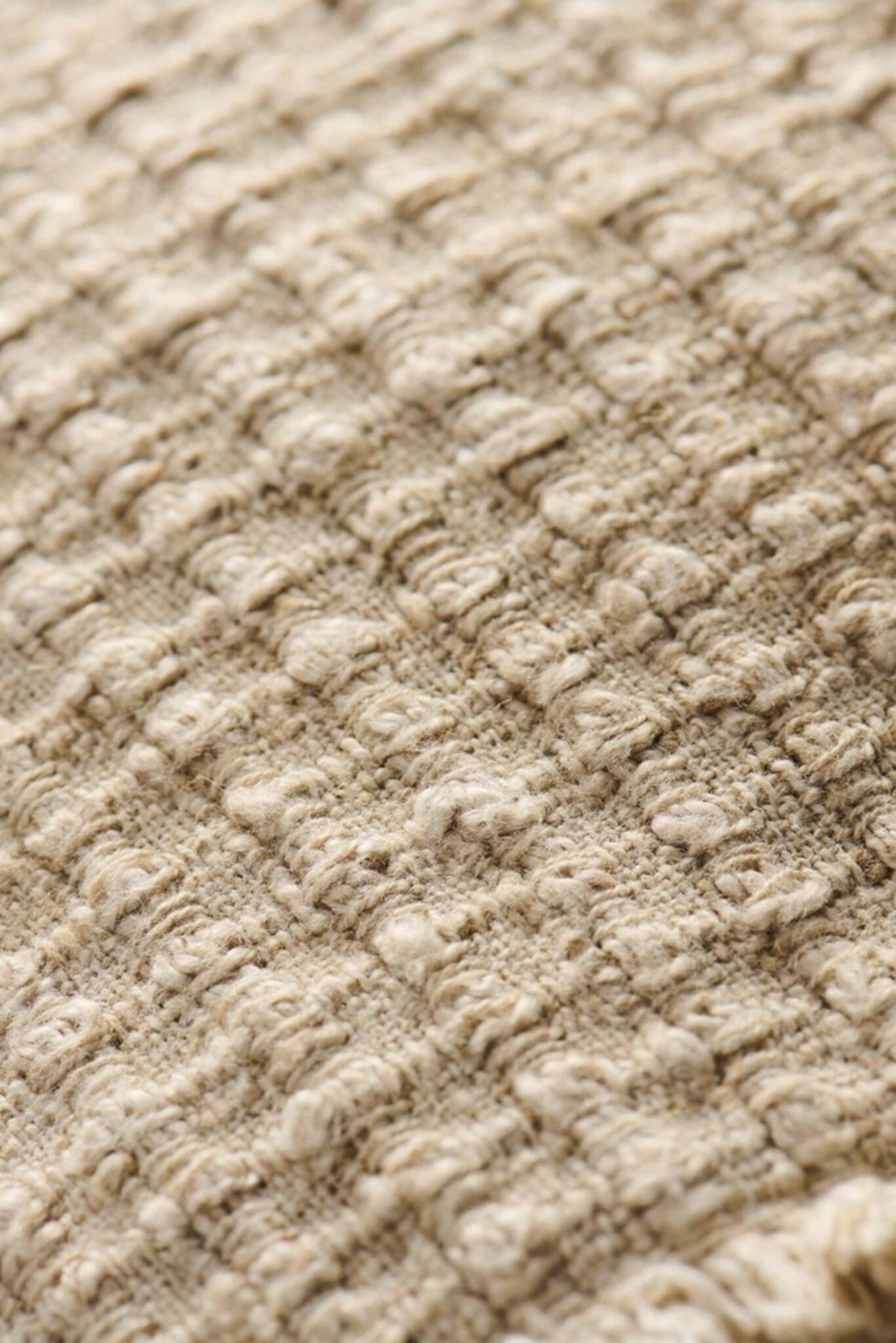 IB Laursen Kissenhülle Karomuster mit Fransen 80x35 cm, braun 