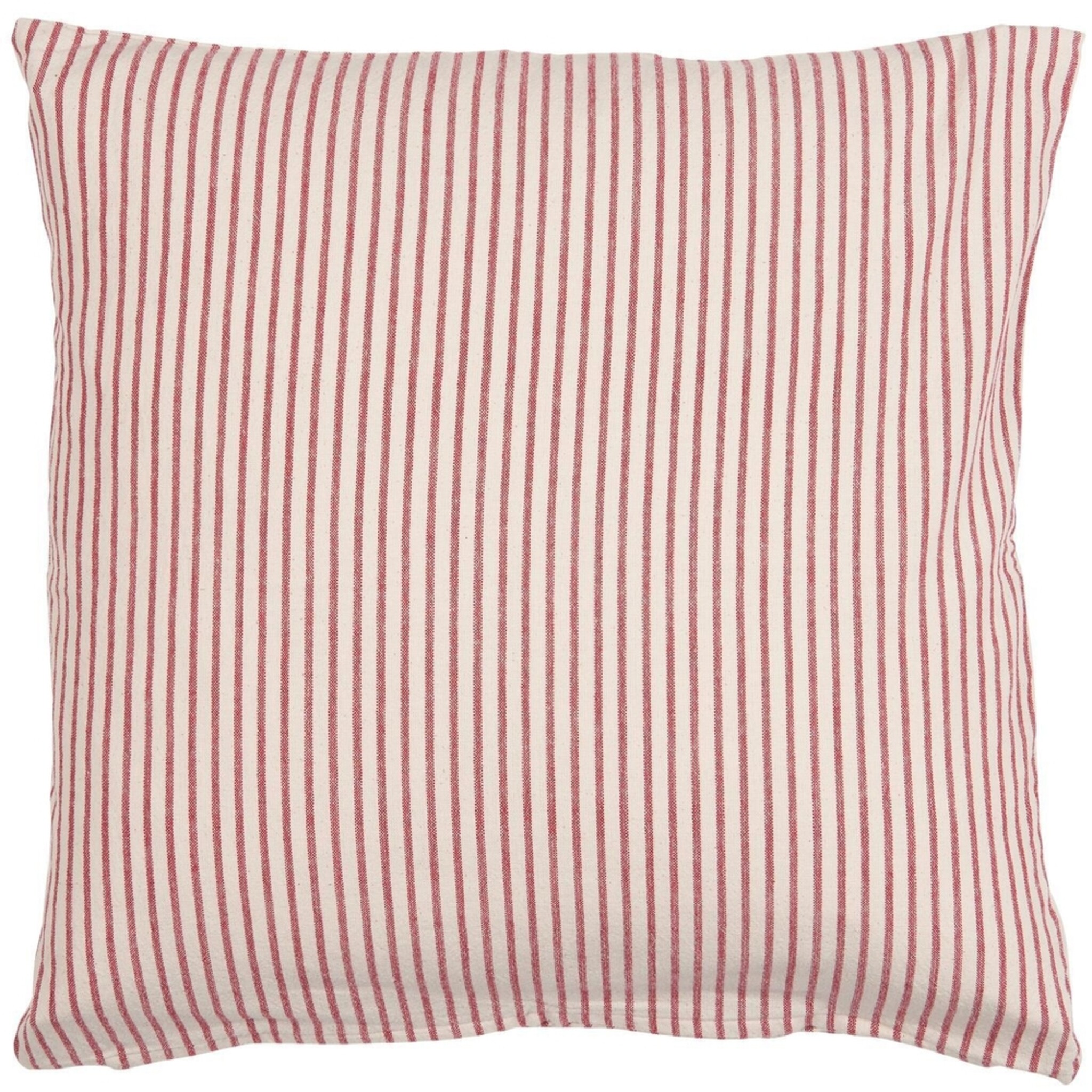 Kissenbezug Ingrid natur mit roten Streifen, rot 