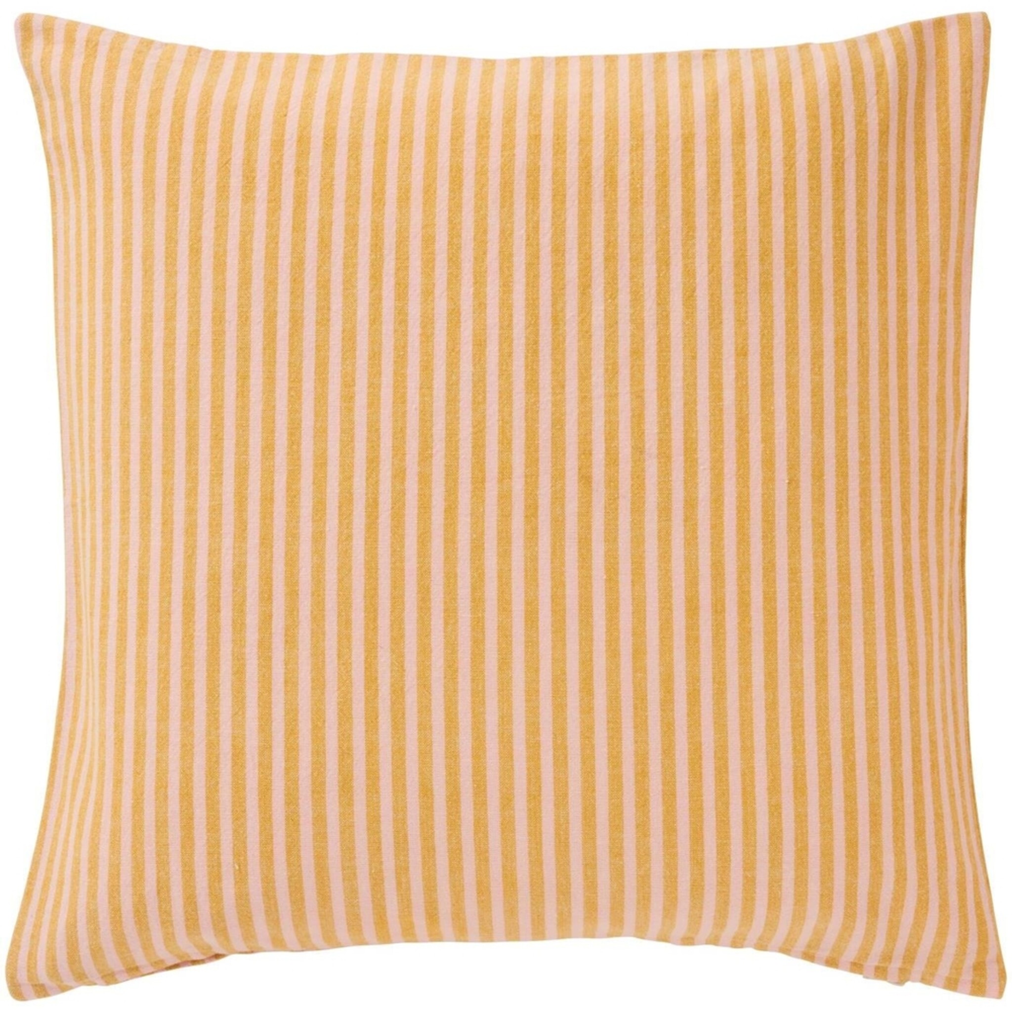 IB Laursen Kissenbezug Linea gestreift in Senfgelb & Hellrosa, mustard 