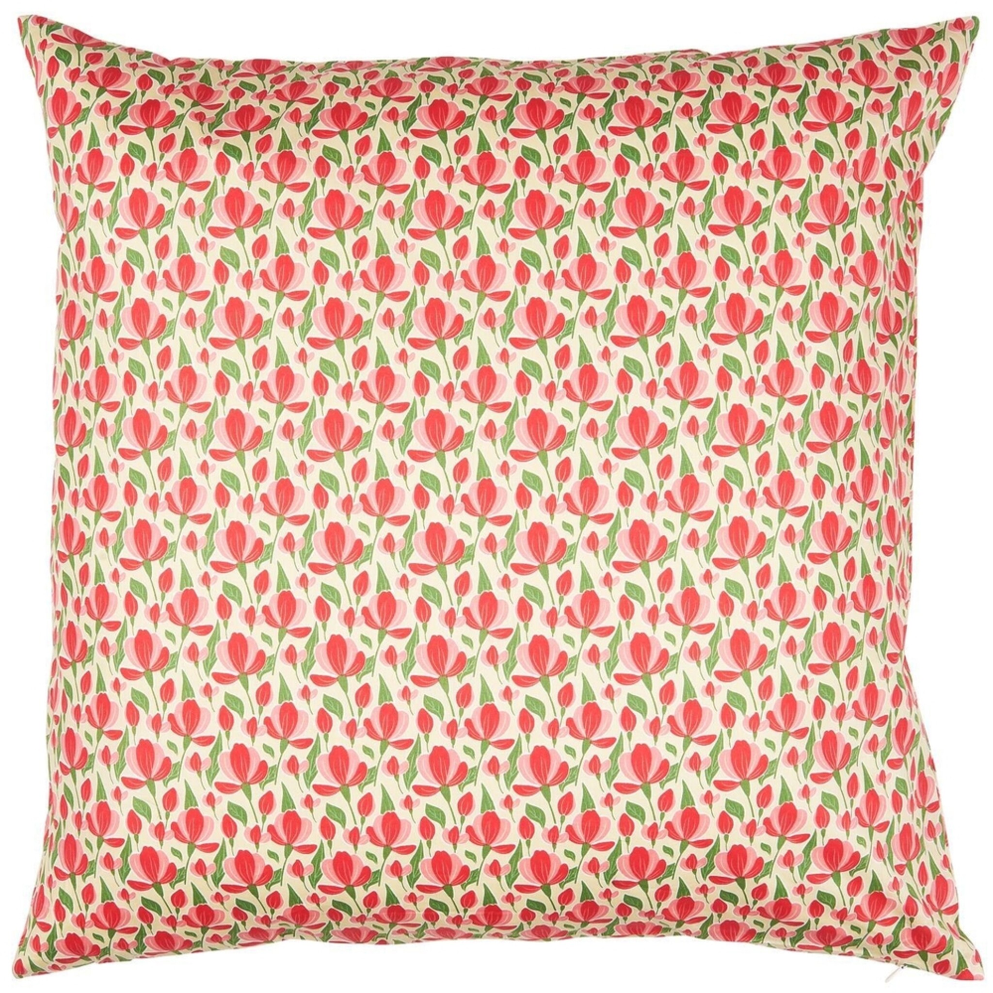 Kissenbezug mit roten und rosa Blumen, rot 