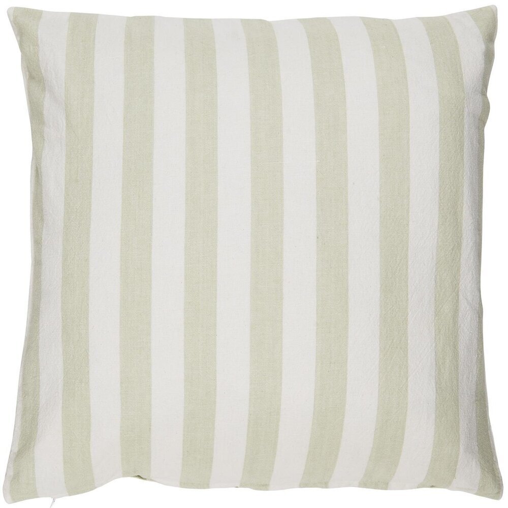 Kissenbezug mit weißen Streifen, staubig grün L50 x B50 cm