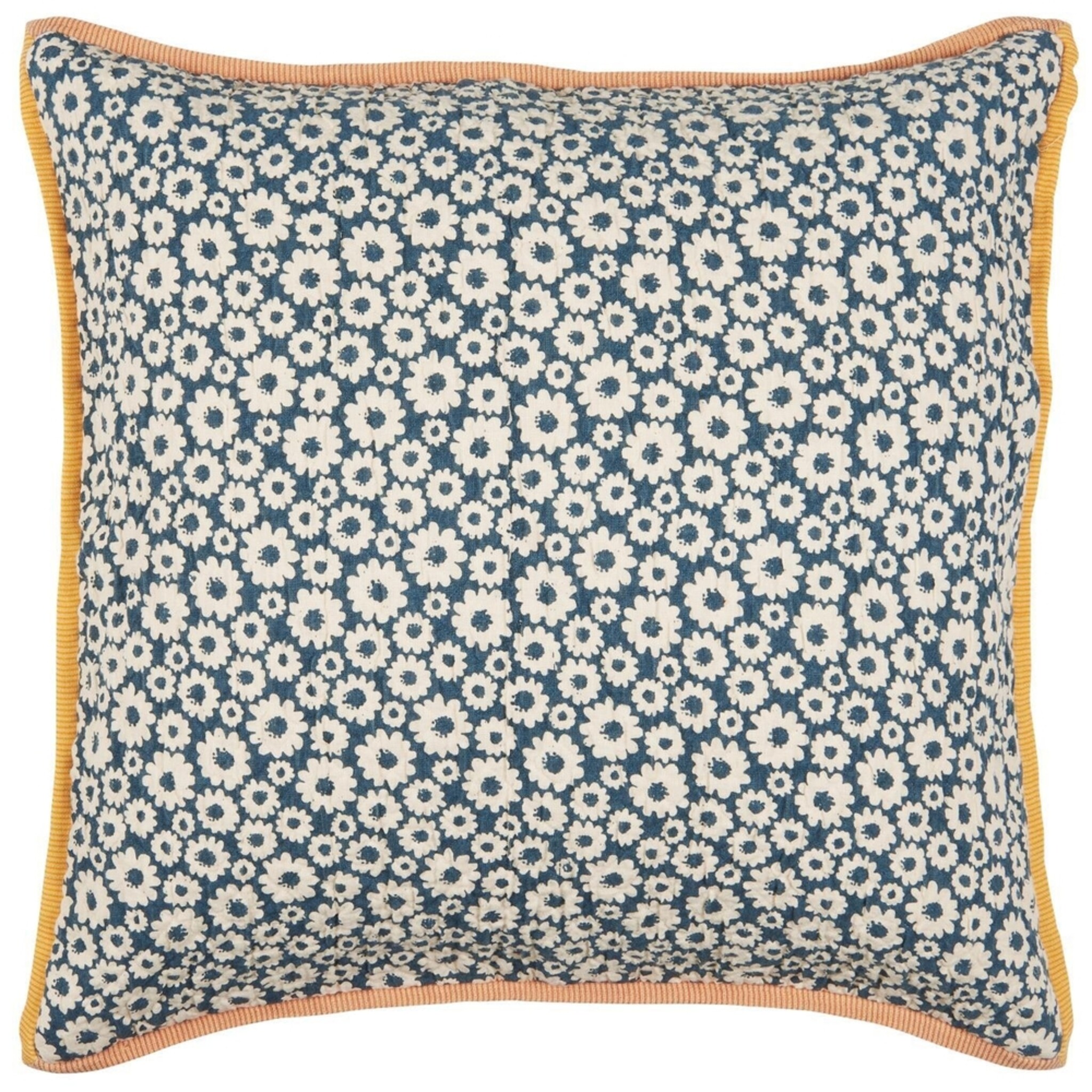 Kissenbezug Vigga mit Druck doppelt gewebt, petrol 