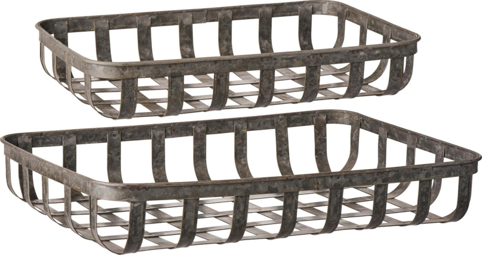 Urban Garden Metall-Korbset (2er Set, grau 