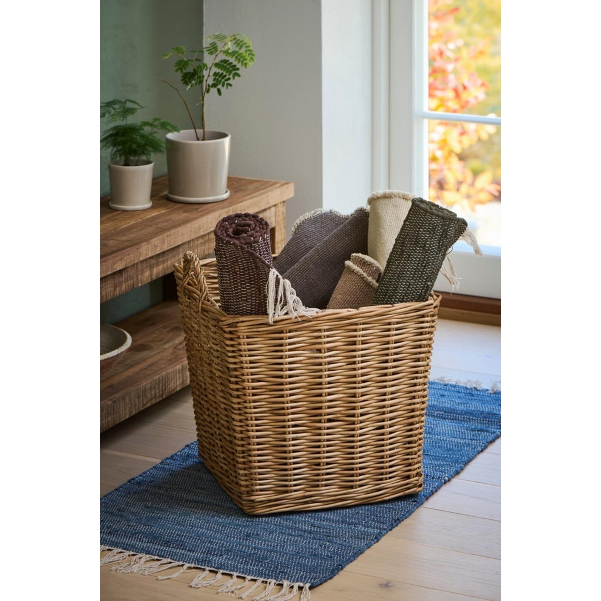 IB Laursen Korbsatz aus Vollweide, viereckig (2er-Set), natur 