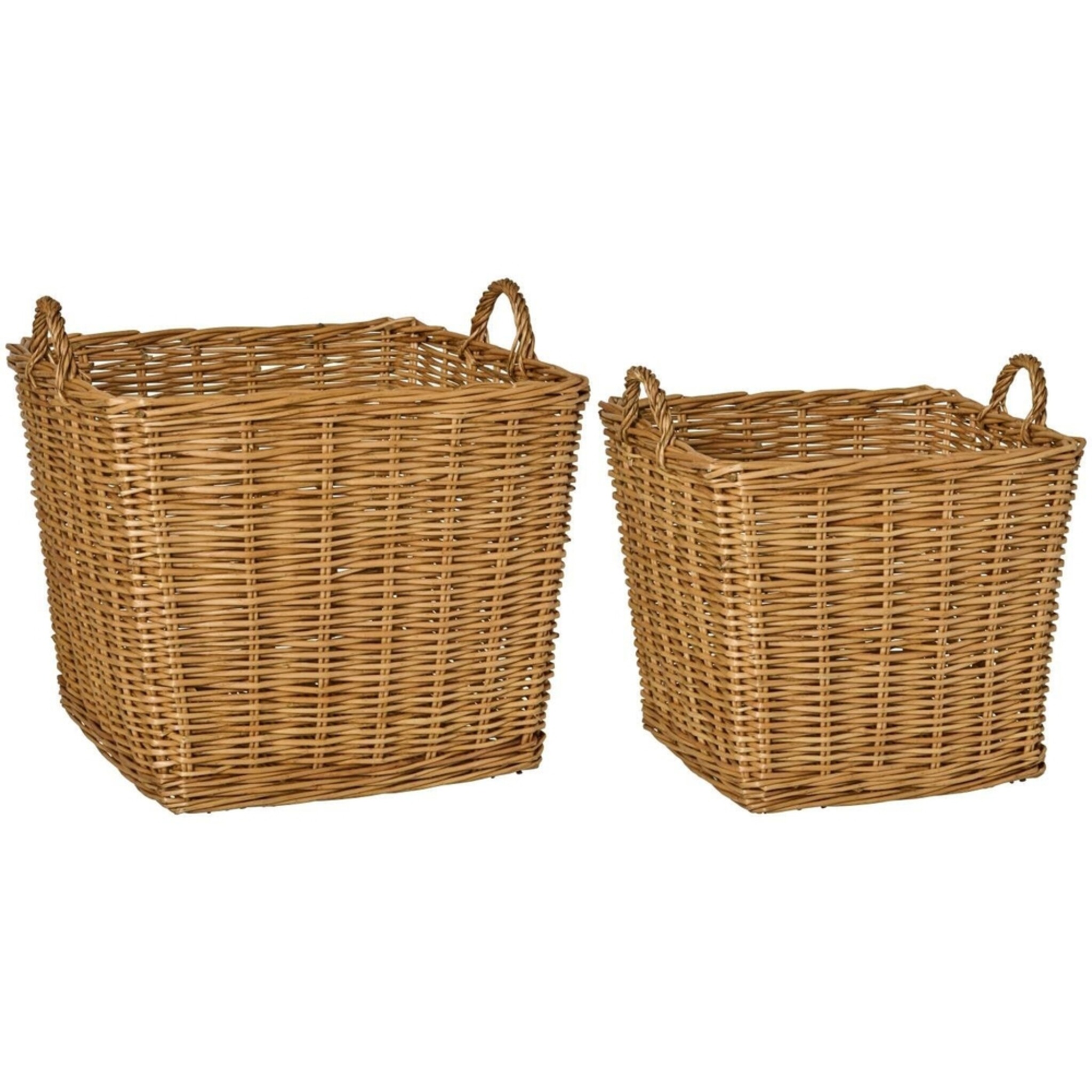 IB Laursen Korbsatz aus Vollweide, viereckig (2er-Set), natur 