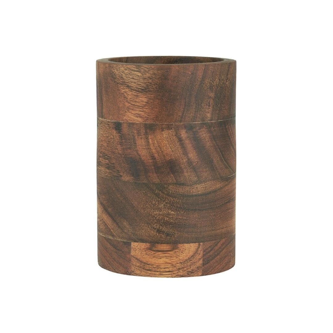 Krug aus geöltem Akazienholz zylindrisch, braun 