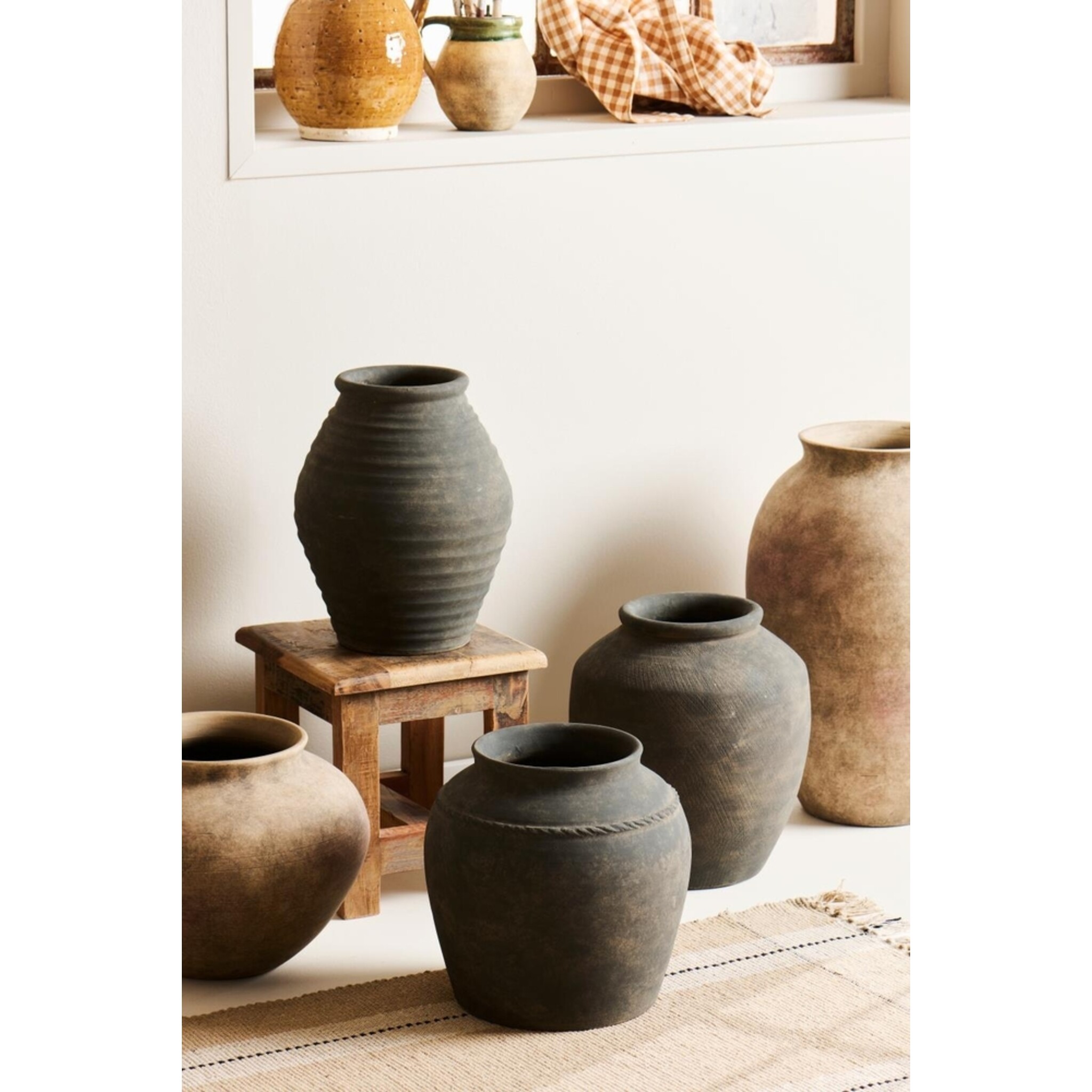 IB Laursen Minerva Krug mit Rillen, grau 