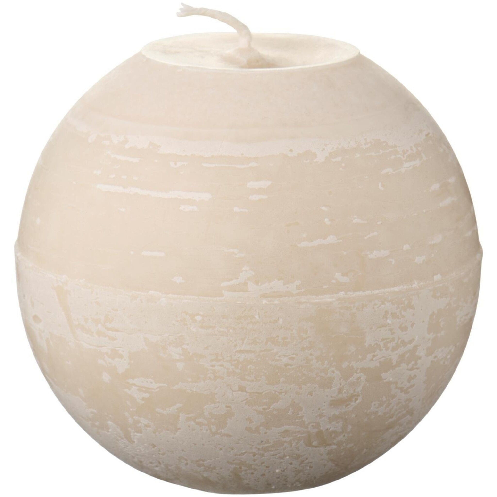 Kugelkerze rustikal, graunatur Höhe 9, Ø 10 cm