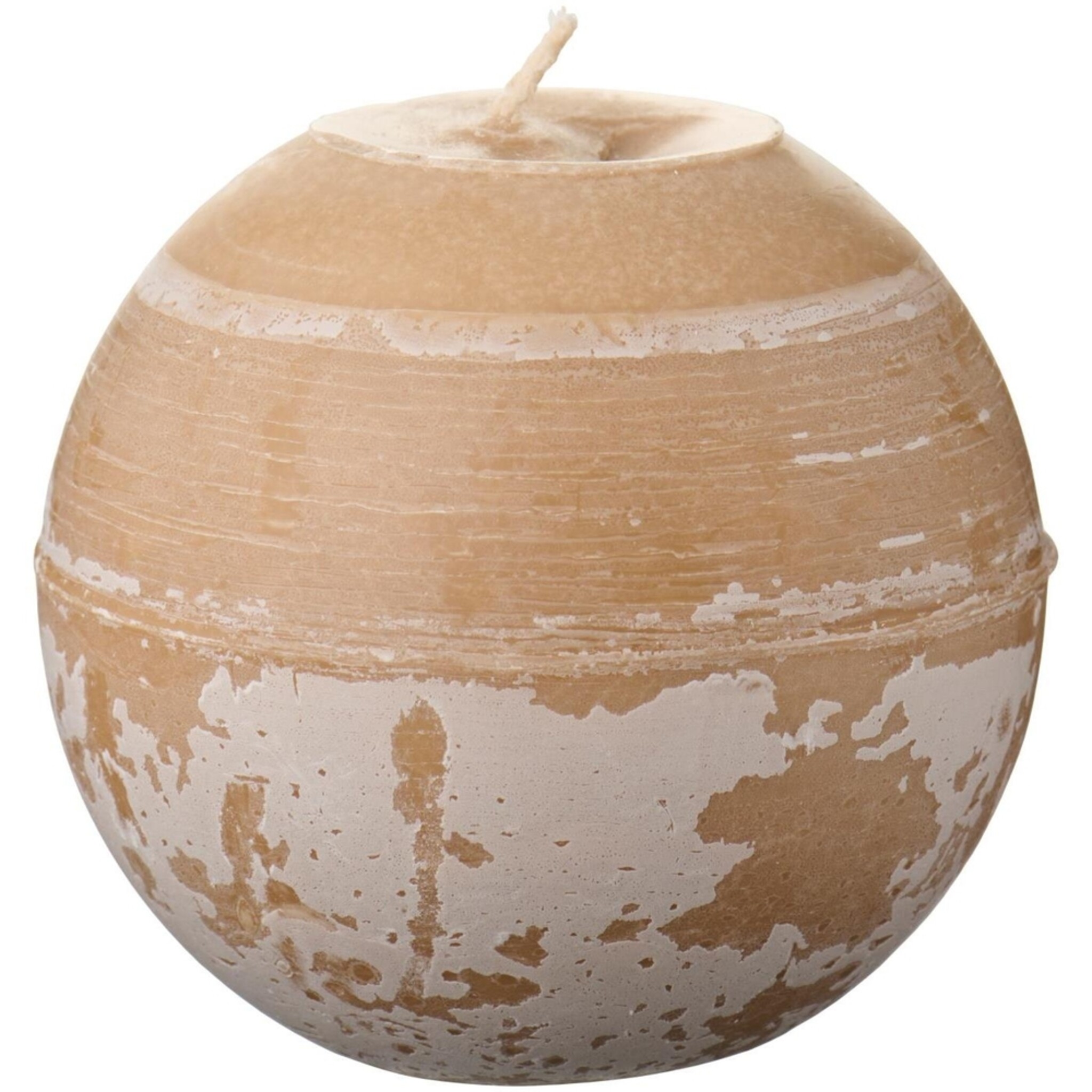 Kugelkerze rustikal, honey Höhe 9, Ø 10 cm