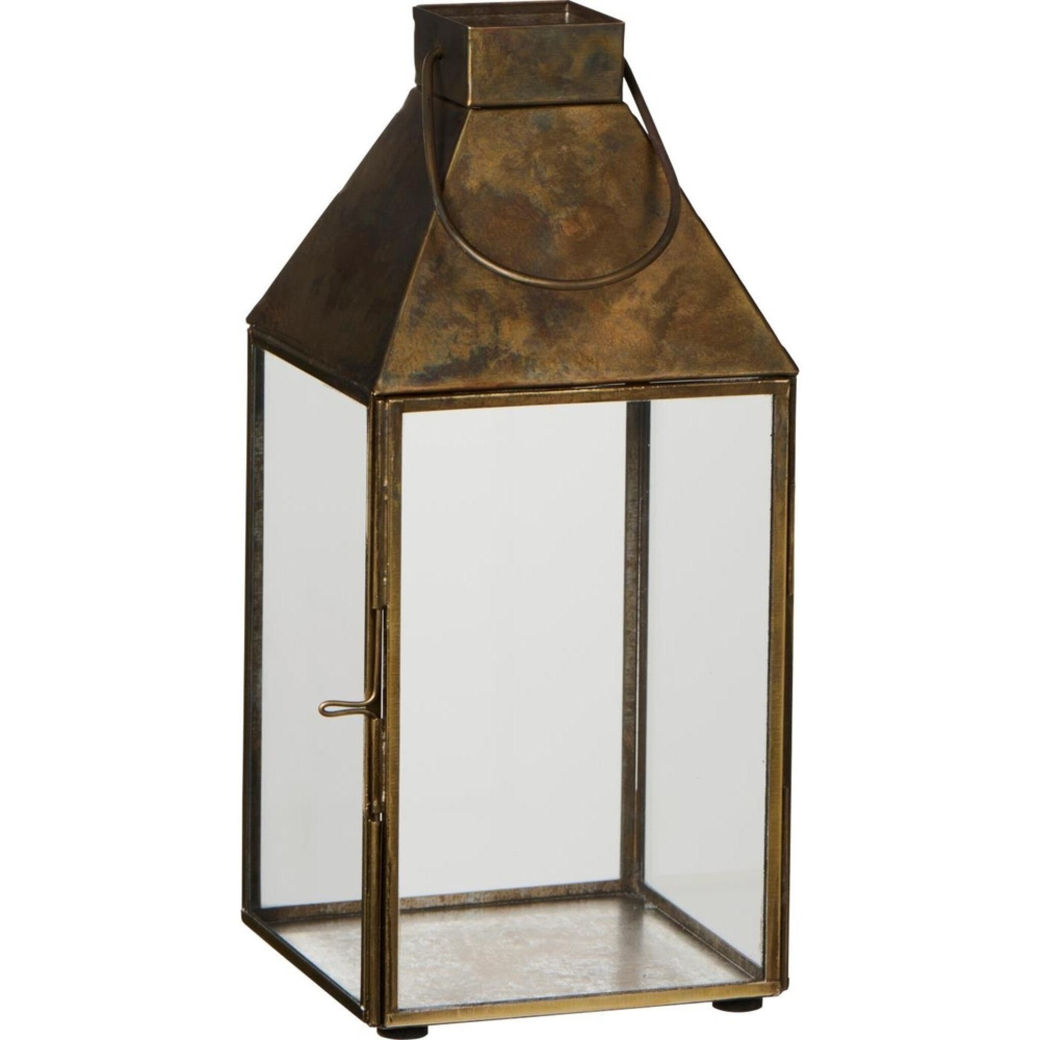 Laterne Christian mit schrägem Dach, gold 10.6 x 10.6 x 24 cm