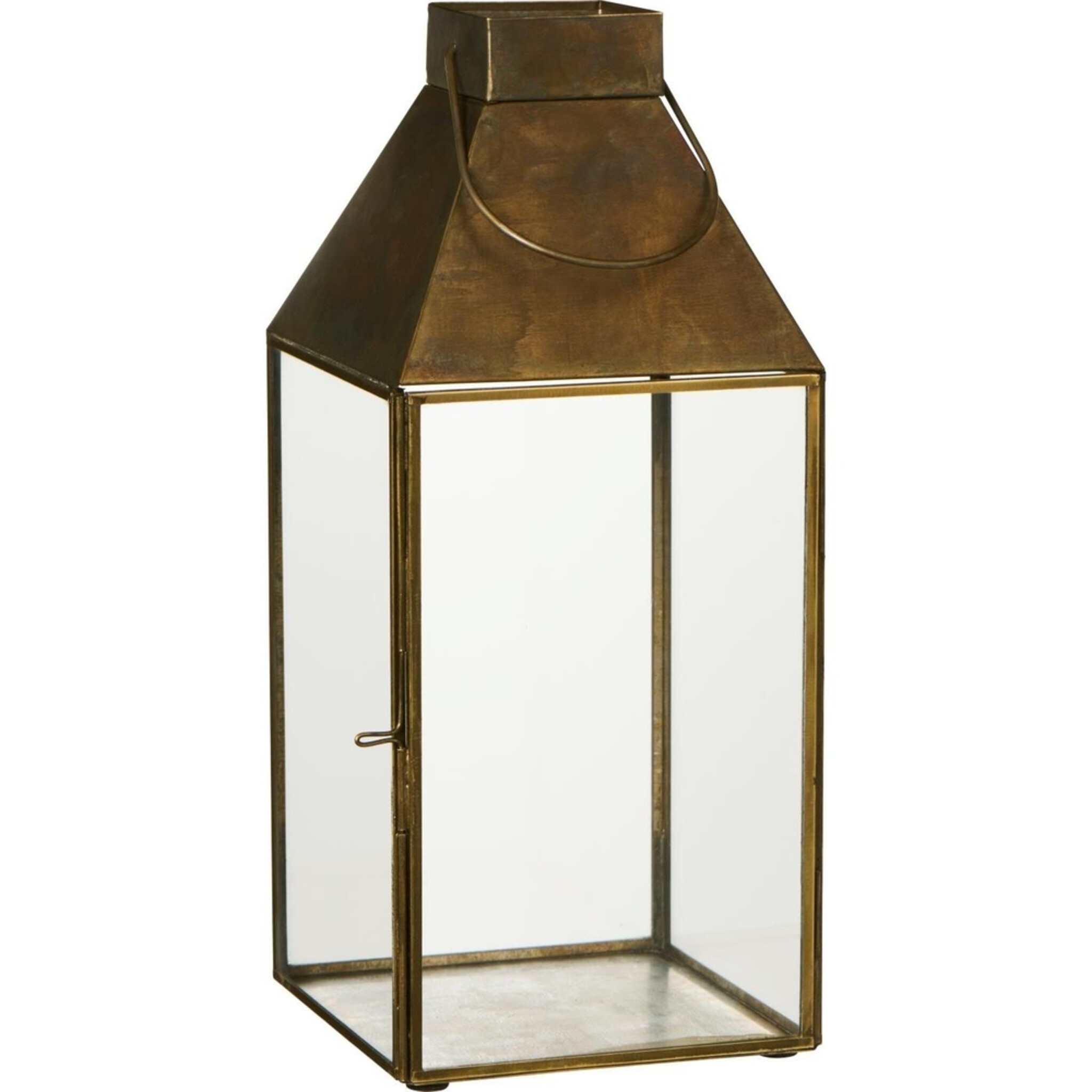 Laterne Christian mit schrägem Dach, gold 13 x 13 x 31 cm