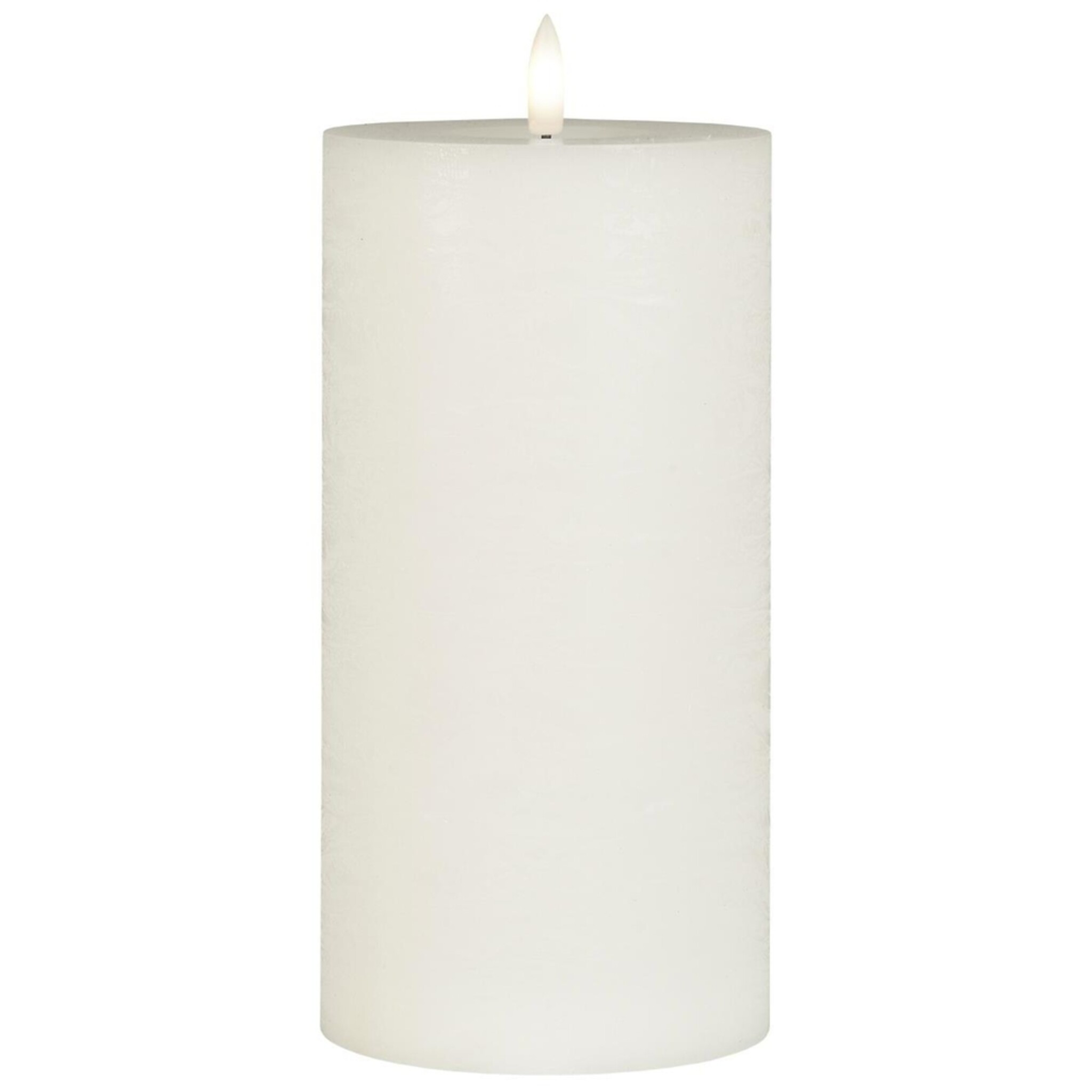 LED-Stumpenkerze mit warmer Flamme, weiss Höhe 20, Ø 10 cm