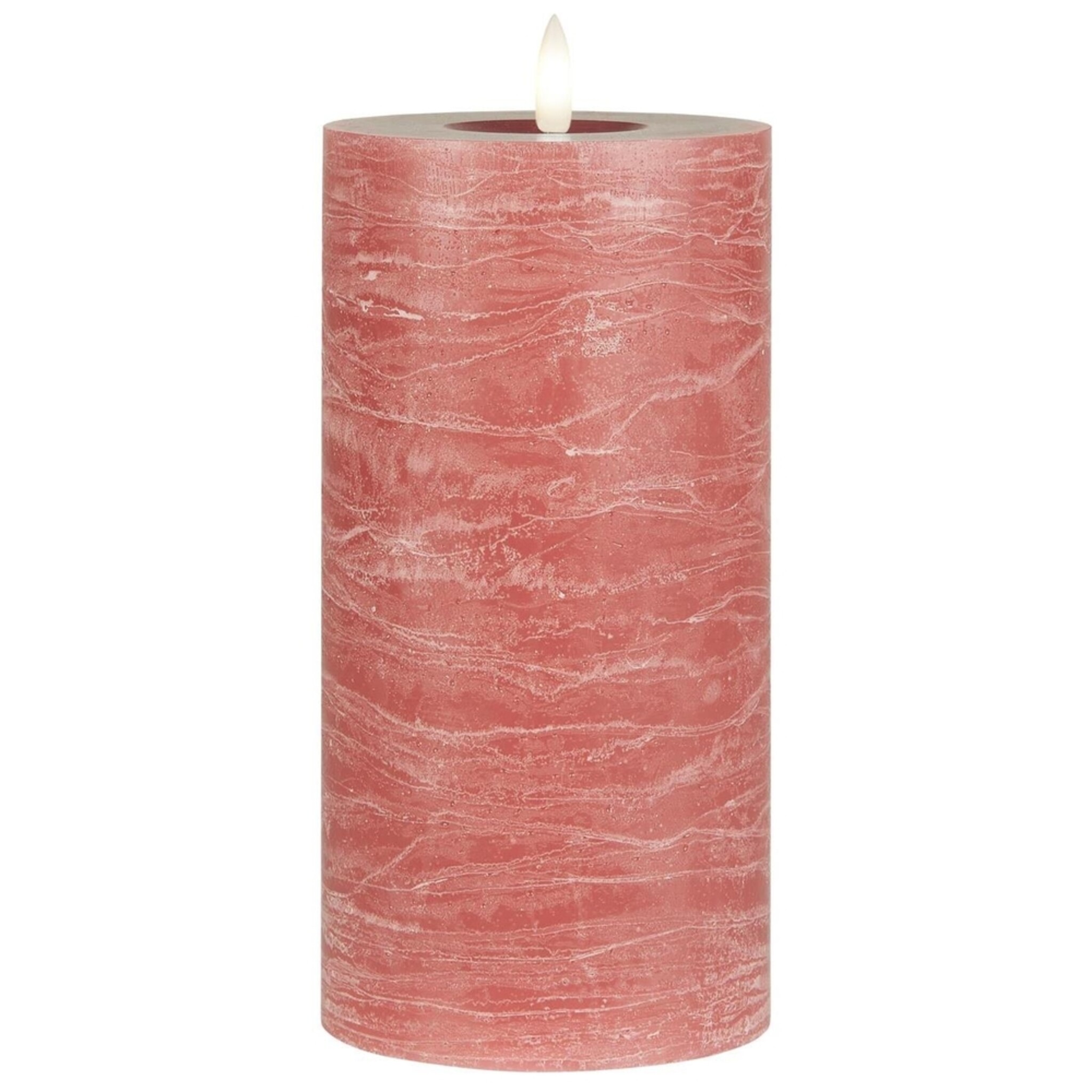 LED-Stumpenkerze mit warmer Flamme, malva Höhe 20, Ø 10 cm