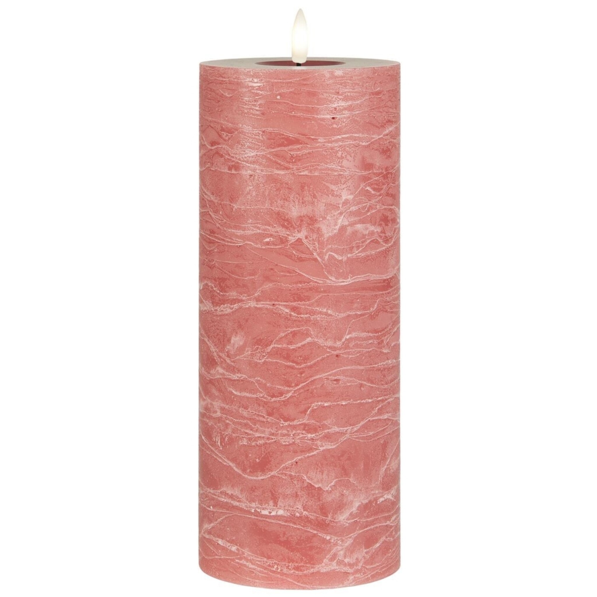 LED-Stumpenkerze mit warmer Flamme, malva Höhe 25, Ø 10 cm