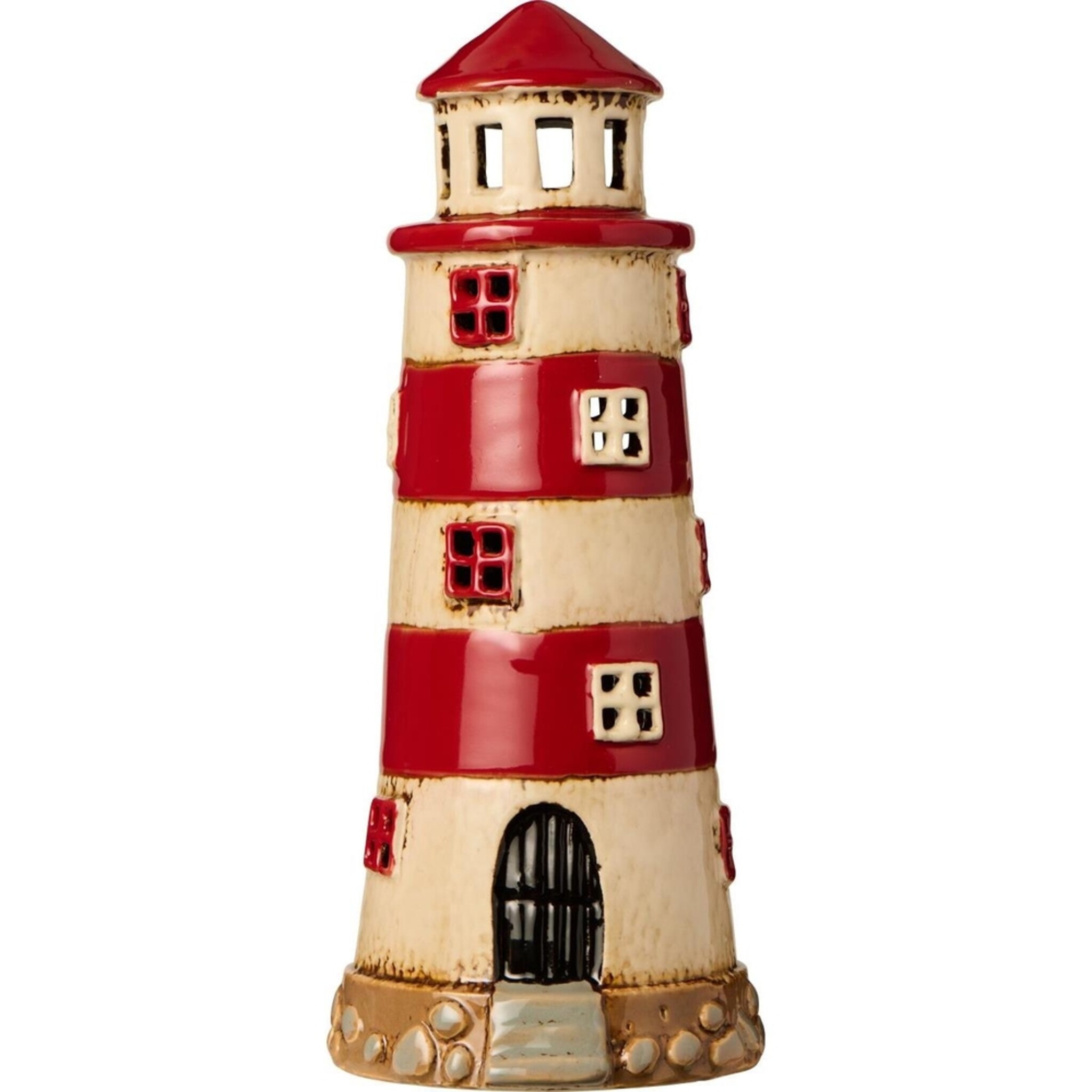 Leuchtturm mit roten Streifen, rot 