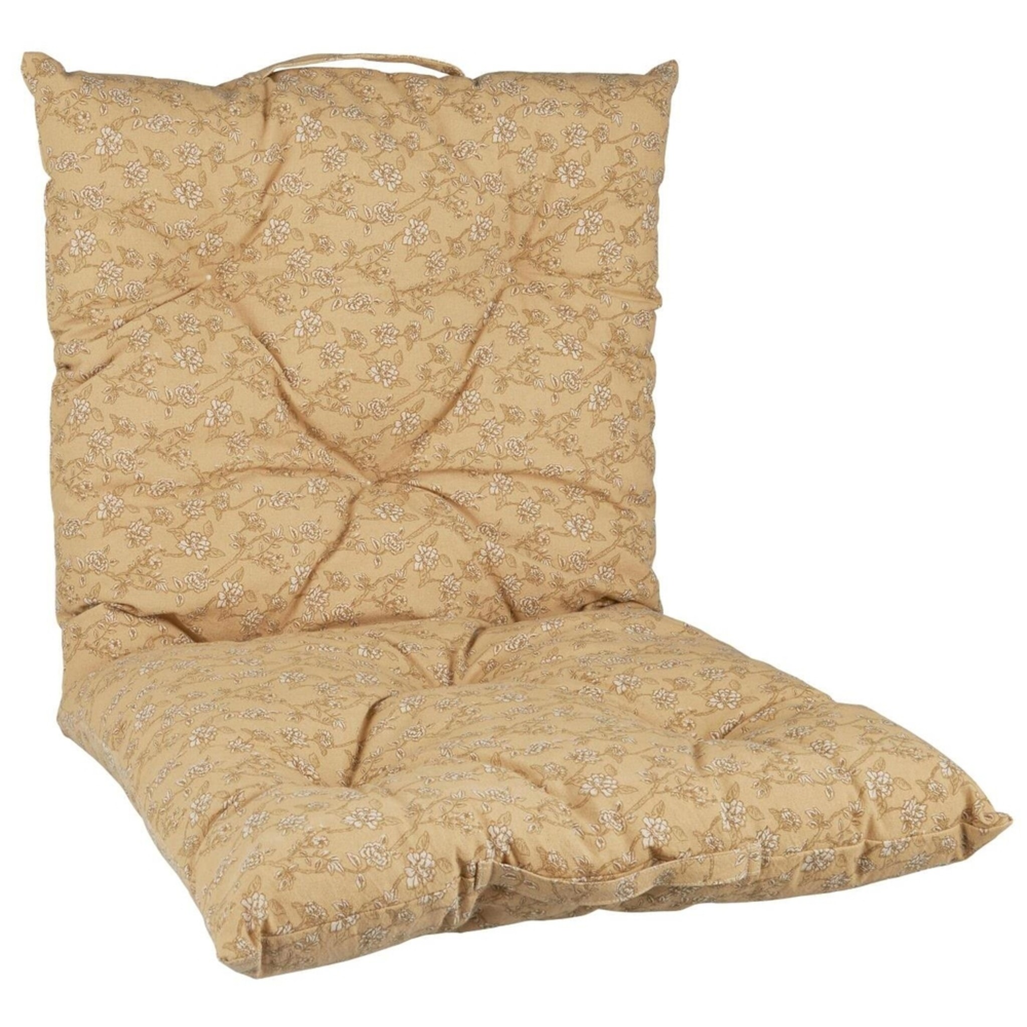 Matratzenkissen Filippa mit Blumenranken, gelb