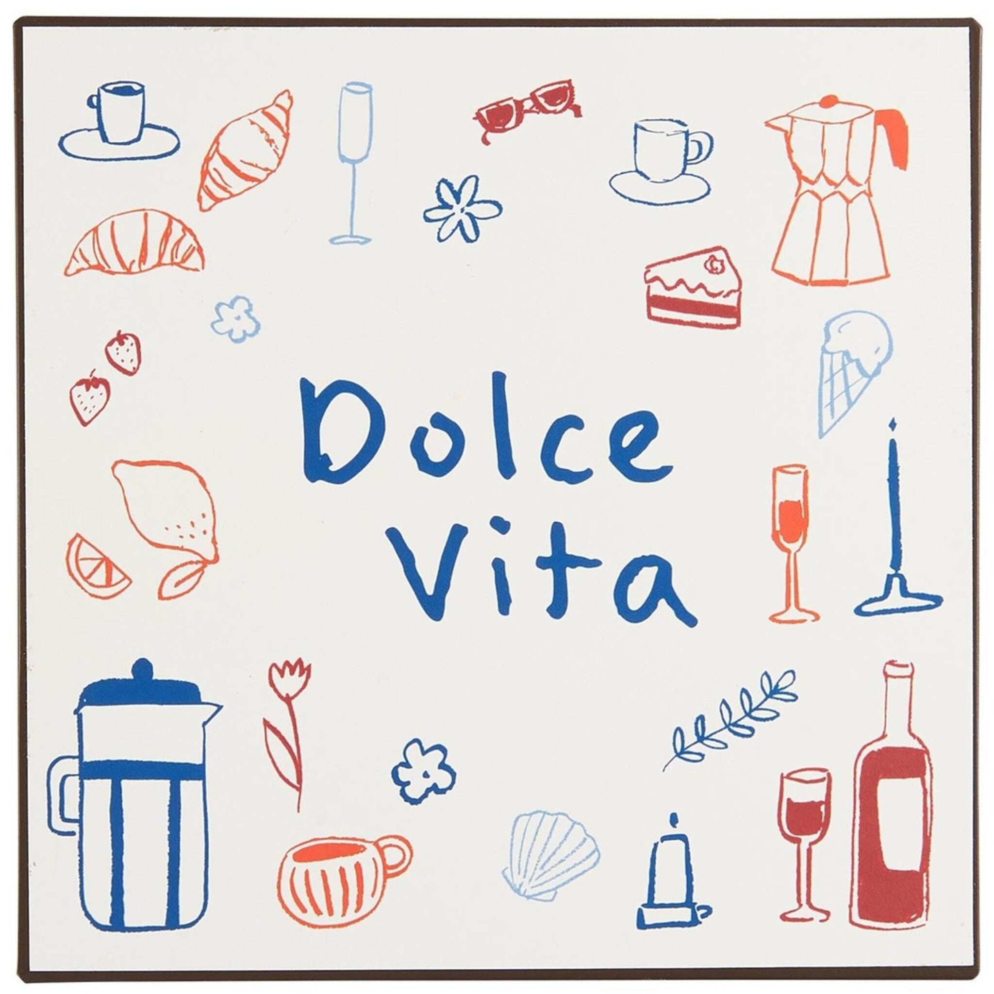 Metallschild Dolce Vita, weiss 
