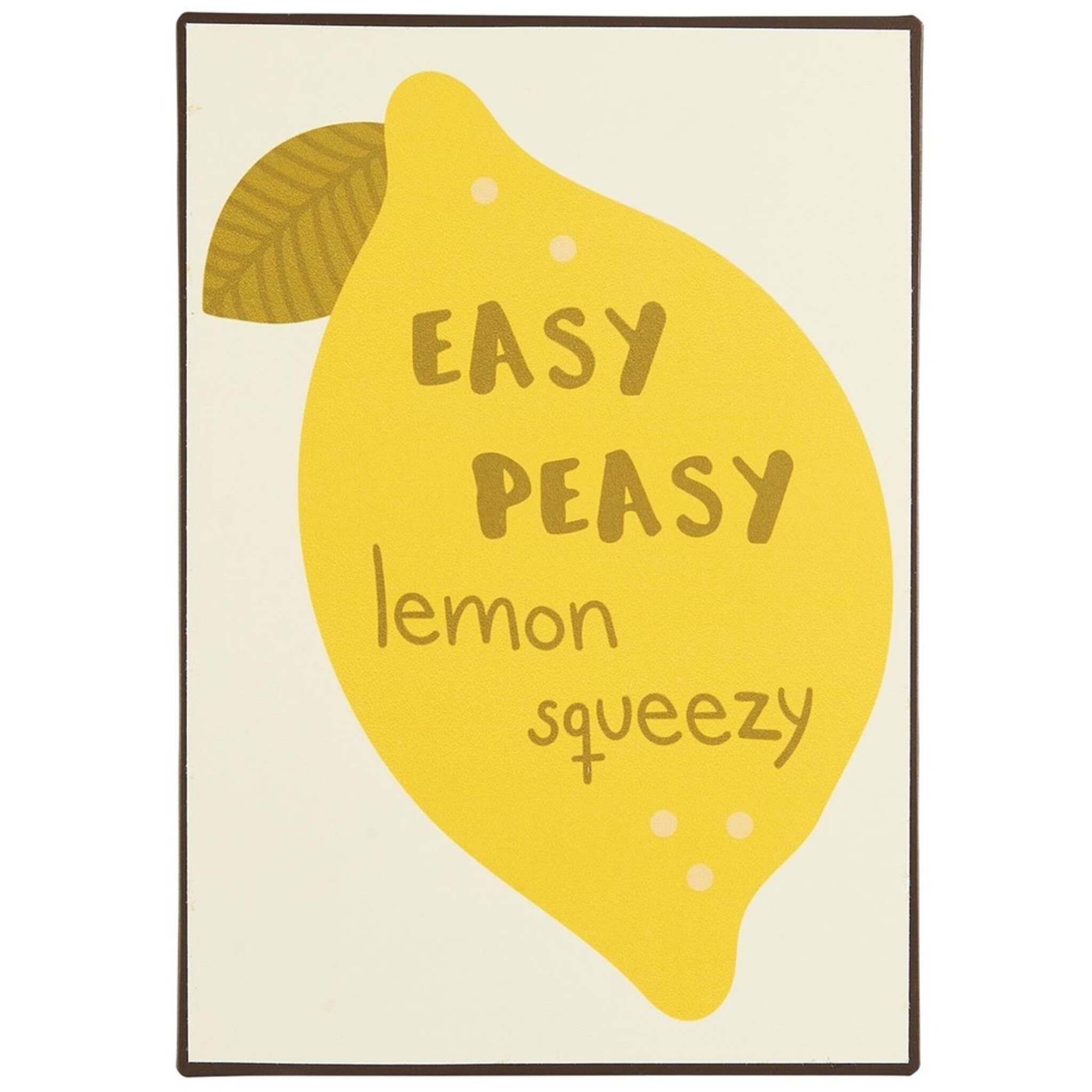 Metallschild Easy Peasy, gelb 14 x 20 cm