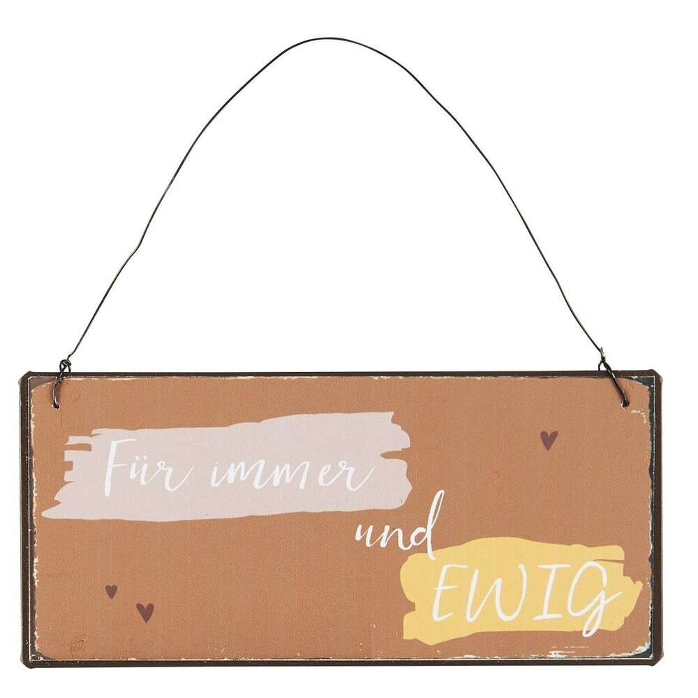 Metallschild Für immer und ewig, braun 