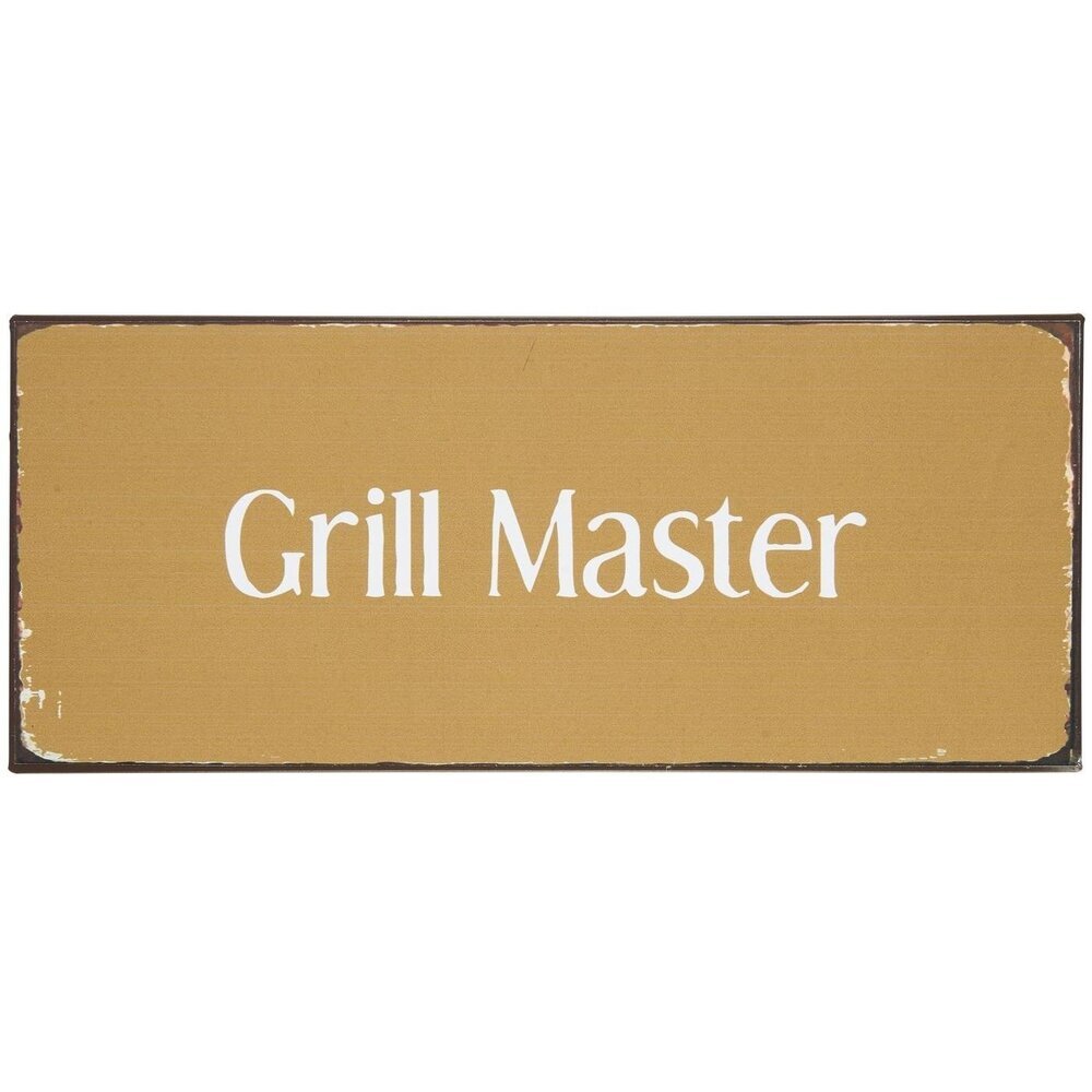 Metallschild Grill Master, gelb 