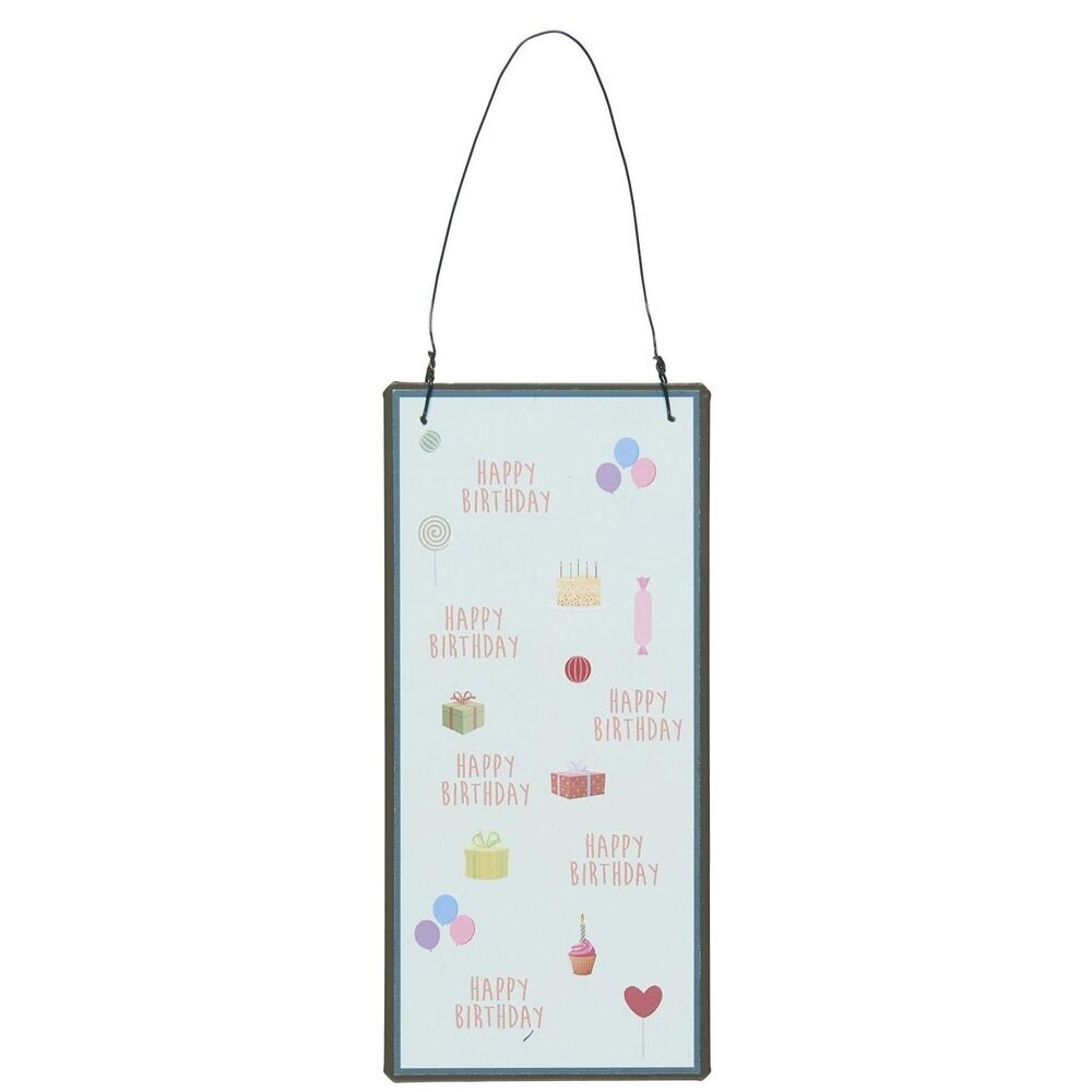 Metallschild Happy Birthday, blau 