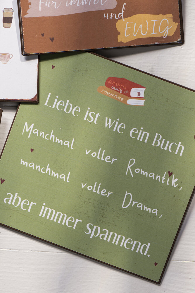 Metallschild Liebe ist wie ein Buch von IB Laursen günstig bestellen