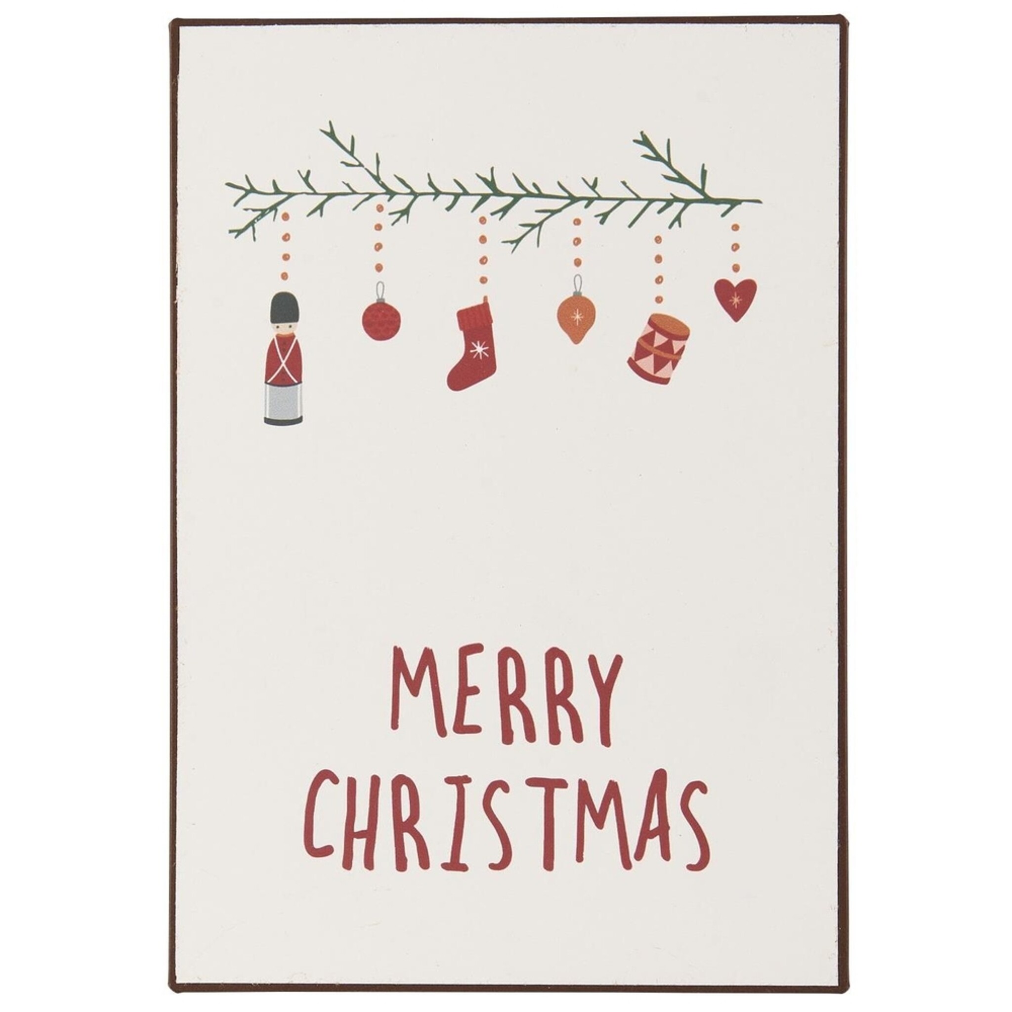 Metallschild Merry Christmas, weiß, weiß 