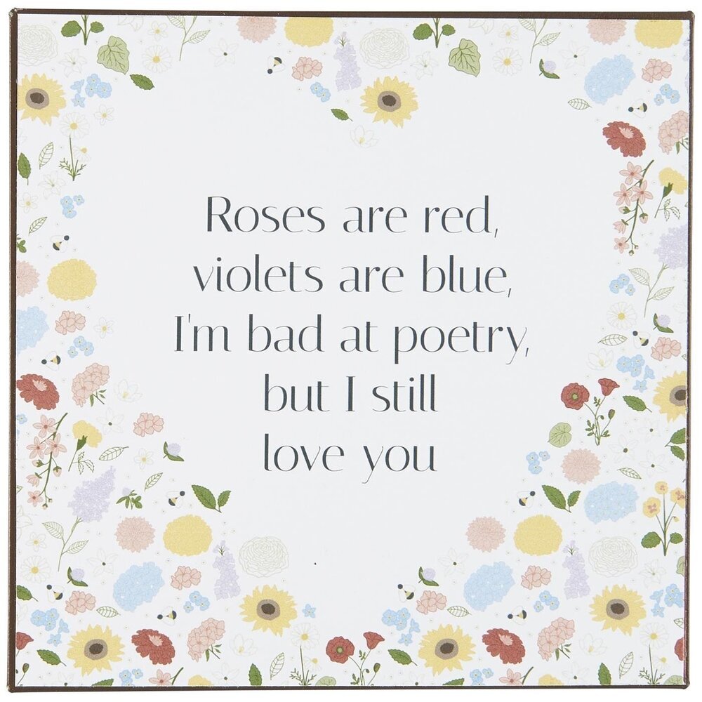 Metallschild Roses are red, mehrfarbig 