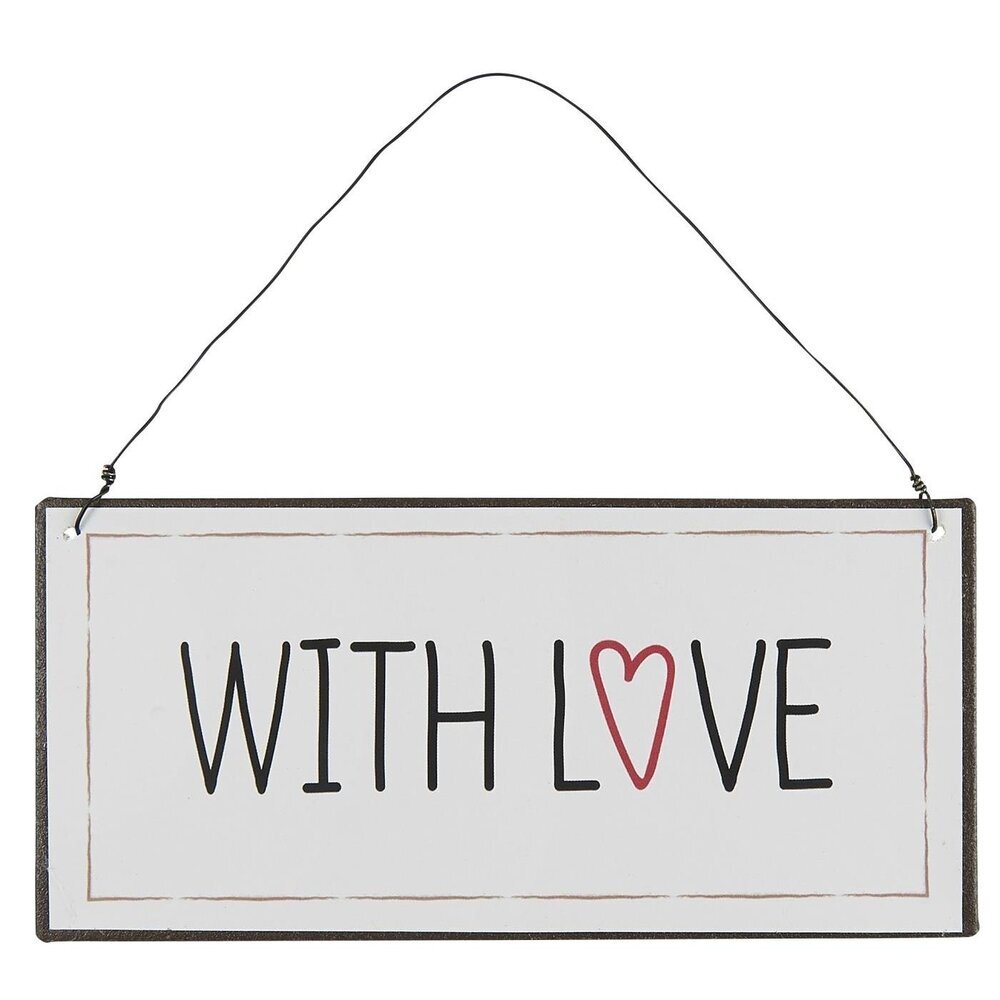 Metallschild With Love, weiss 