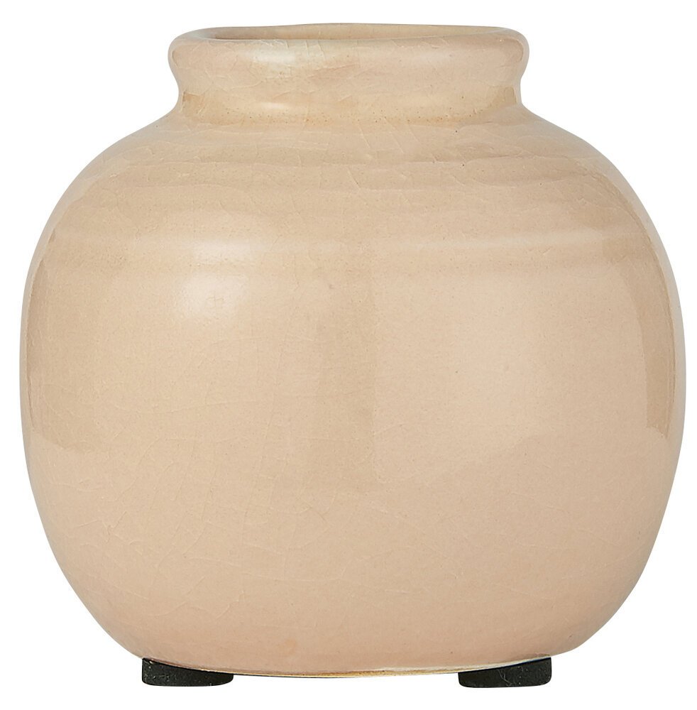 Mini Vase mit Rillen, beige 