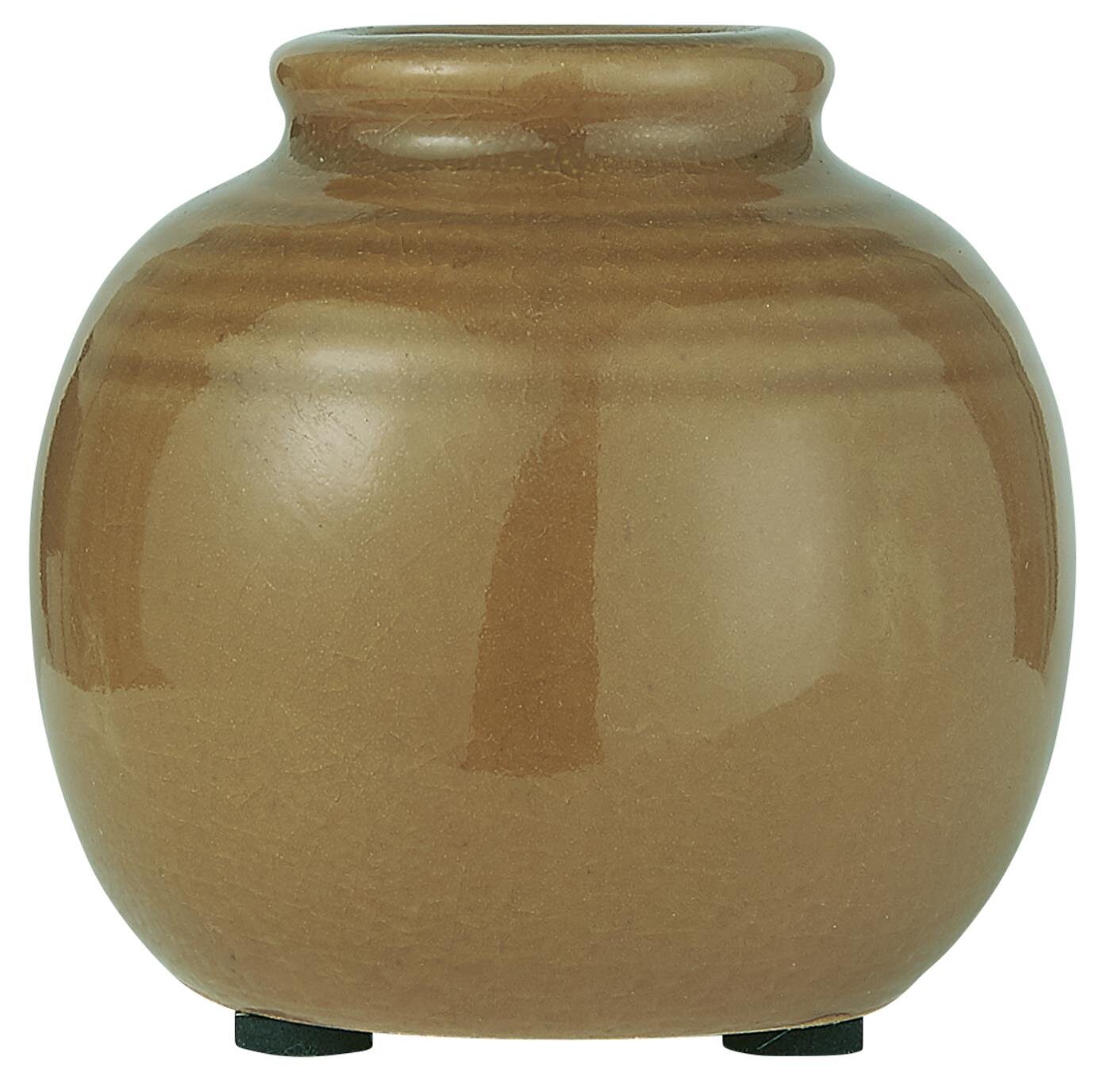 Mini Vase mit Rillen, ocker 