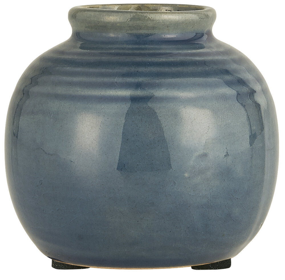 Mini Vase mit Rillen, blau 