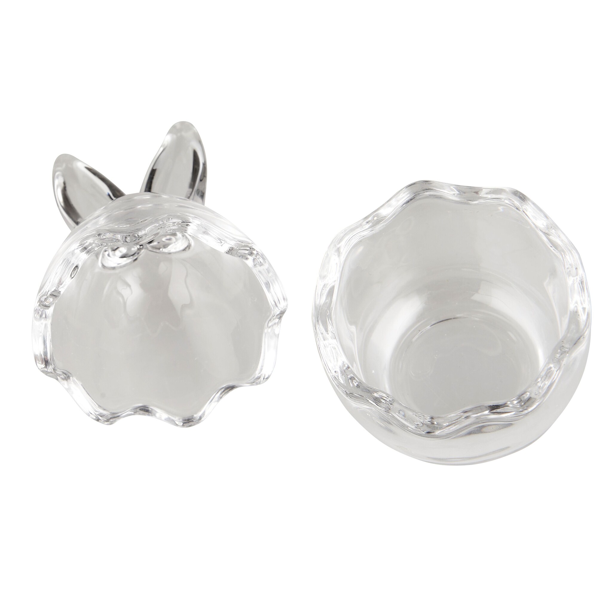 Osterei mit Hasenohren Tischdeko, transparent 