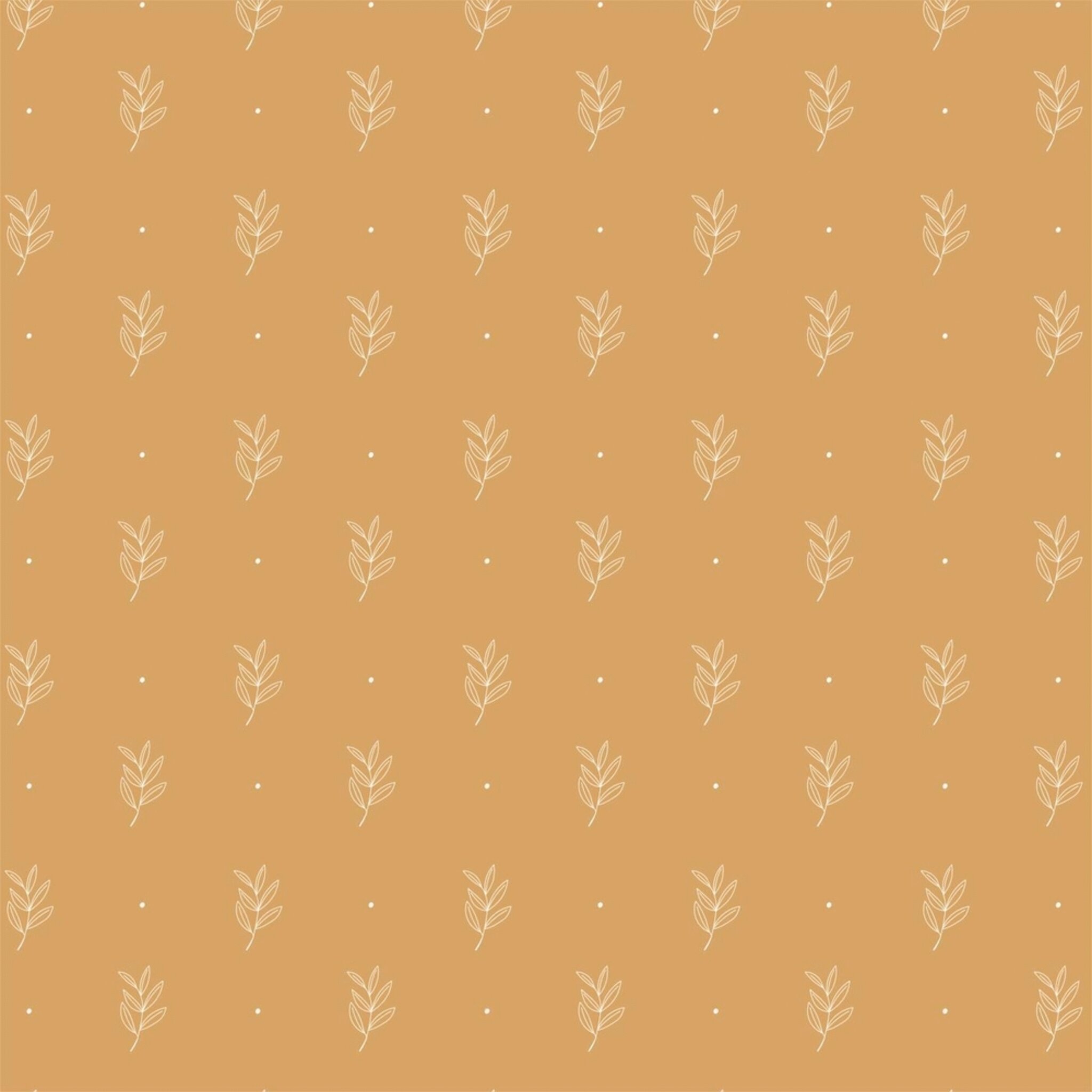 Papier Serviette mit Blattmuster 50er, mustard 