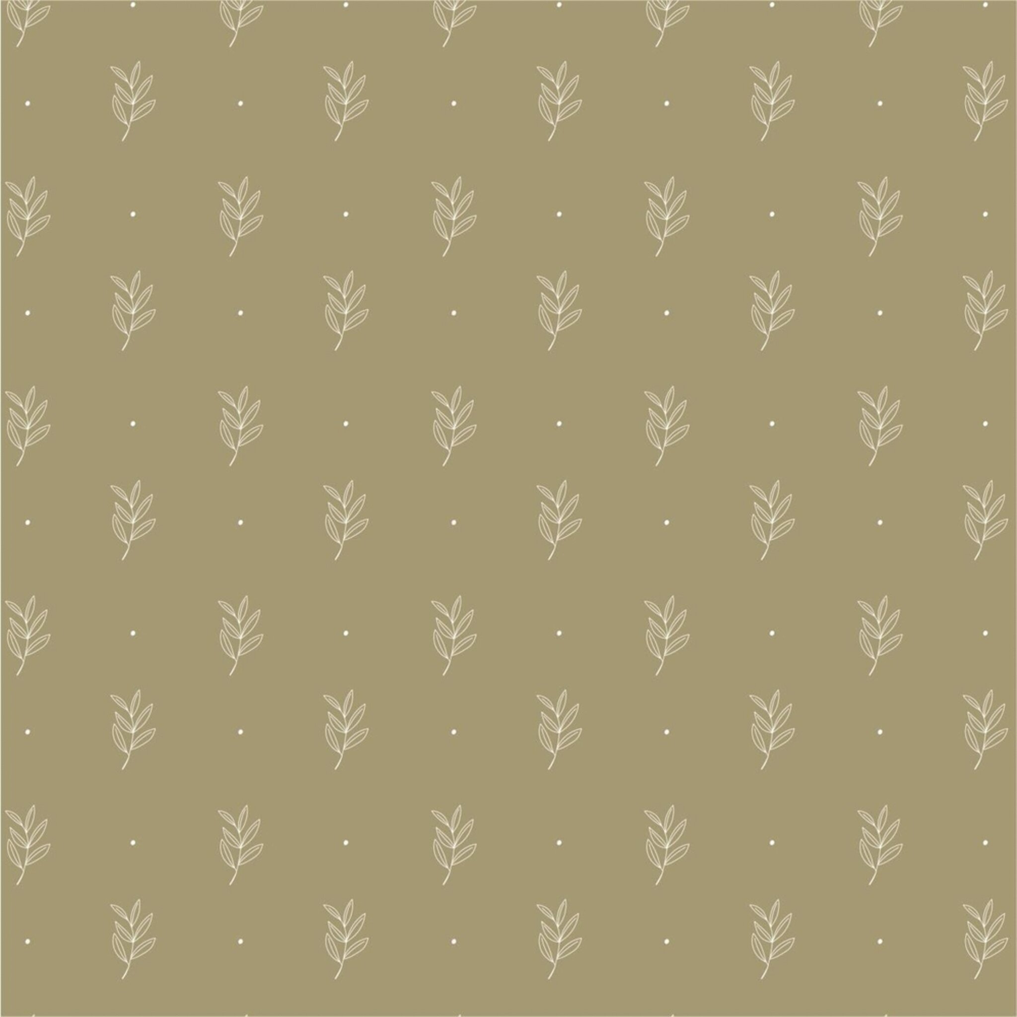 Papier Serviette mit Blattmuster 50er, grün 