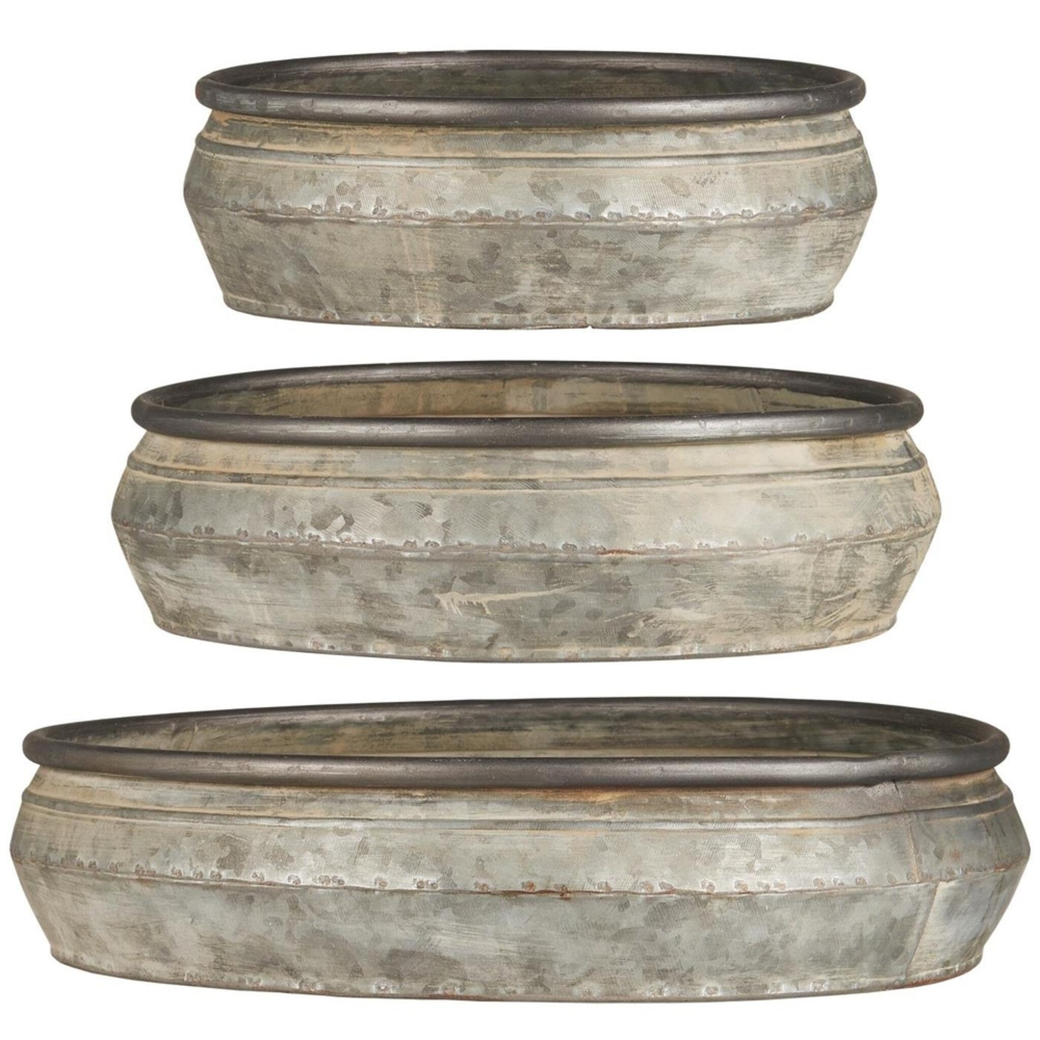 Pflanzenschalensatz 3er Urban Garden, grau 