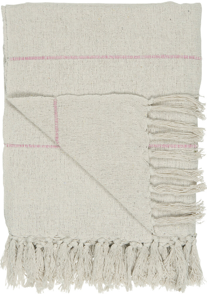 Plaid mit Querstreifen, creme 