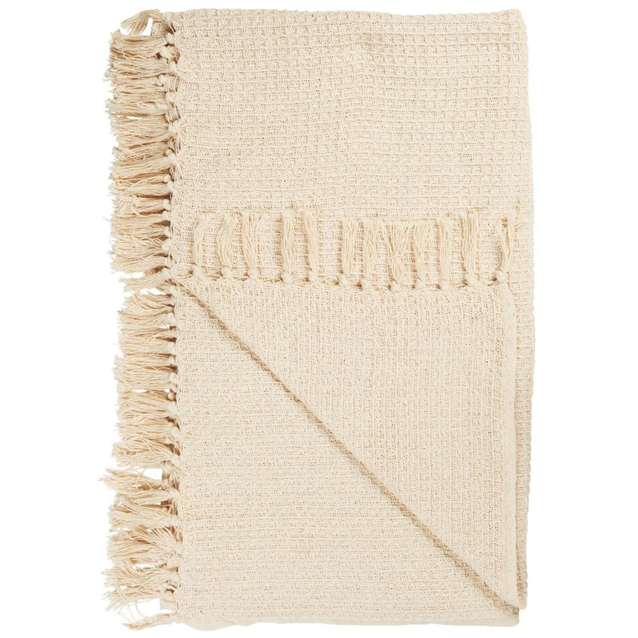 Plaid creme mit Waffelmuster, creme 