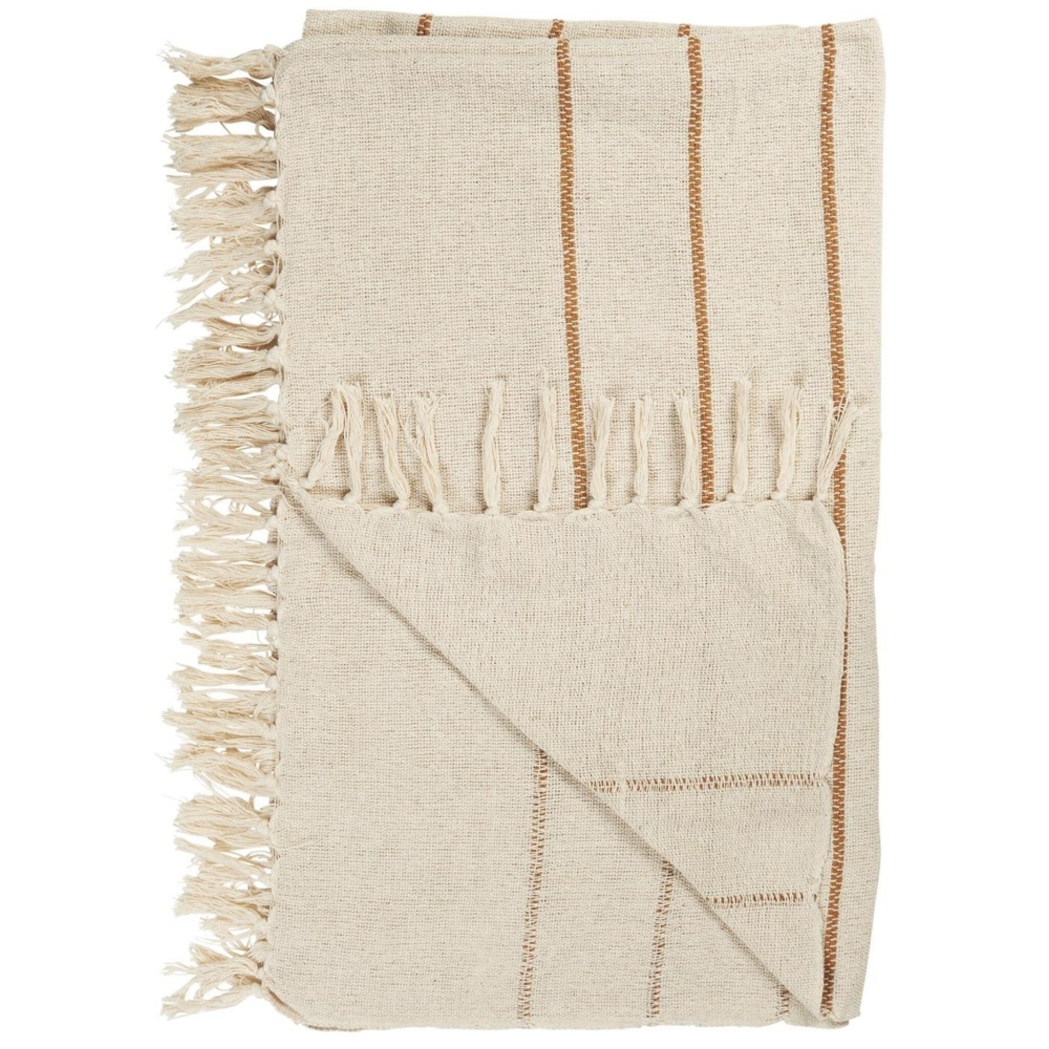 Plaid aus reiner Baumwolle Natur, braun 