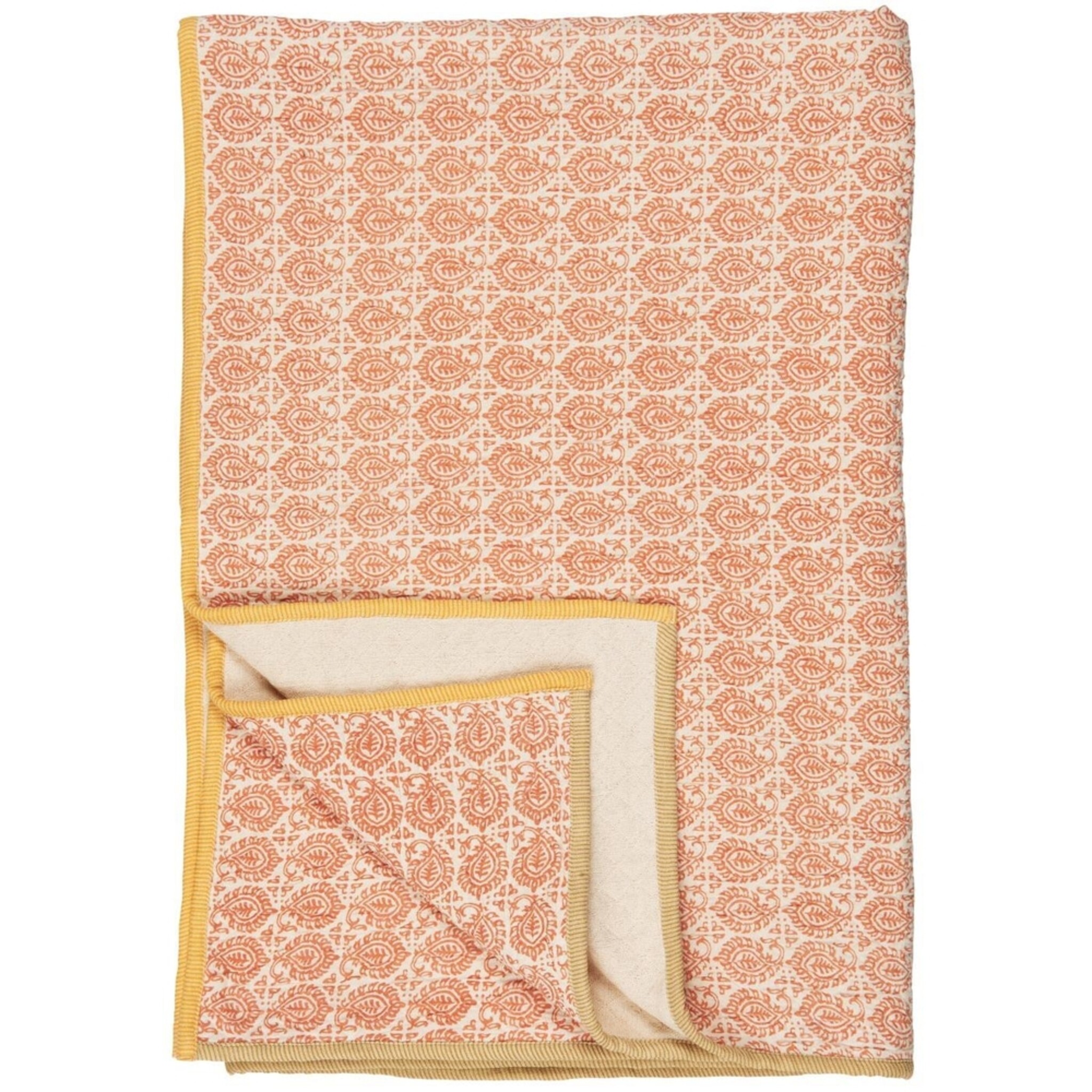 Plaid Vigga mit Druck doppelt gewebt, orange 