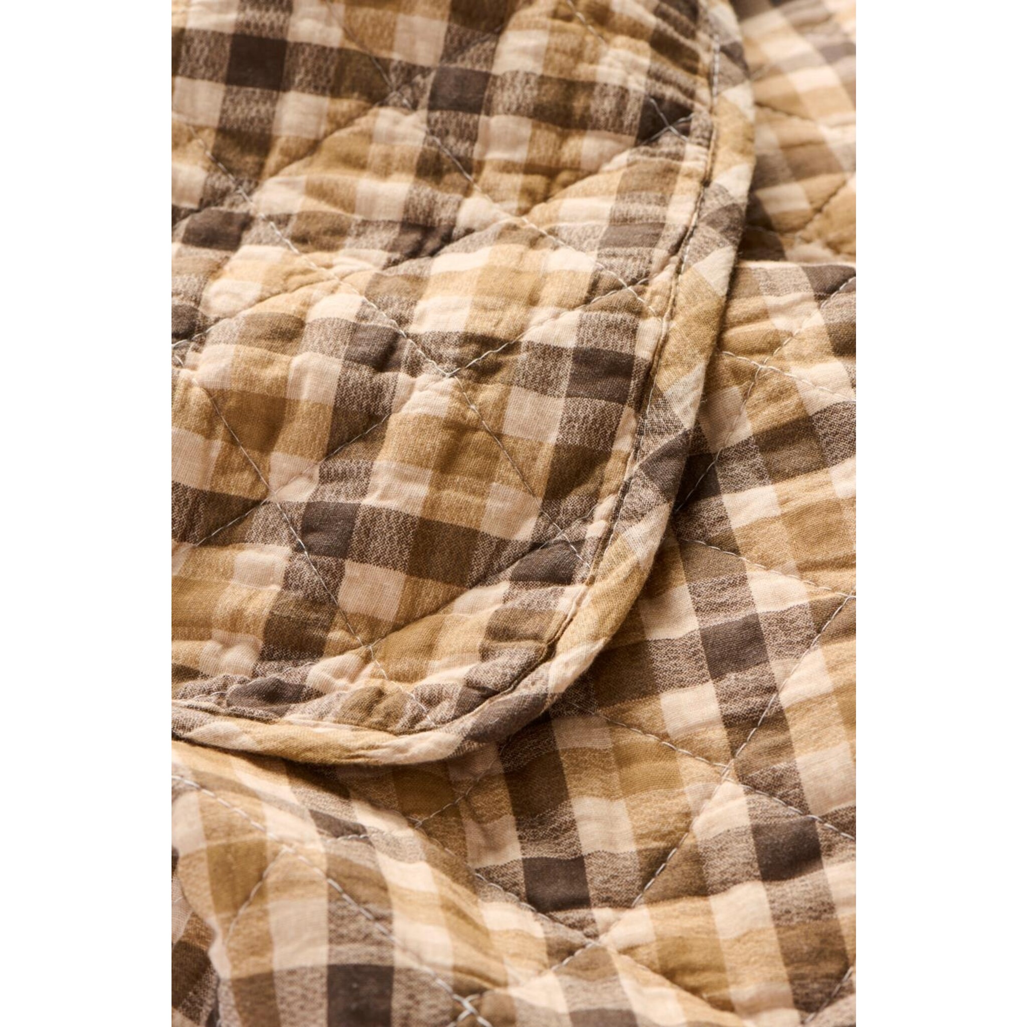 Quilt mit braunem Karomuster, braun