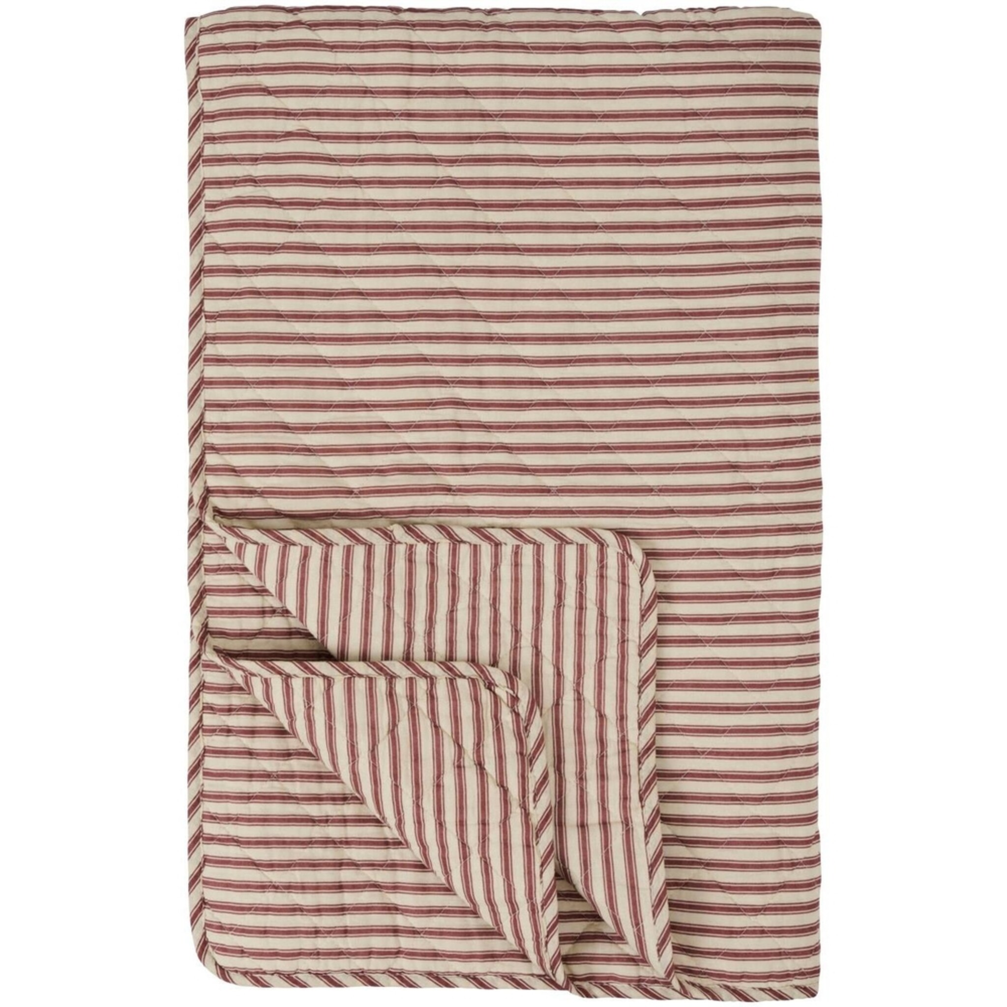 IB Laursen Quilt Sand mit Streifen, dusty plum 