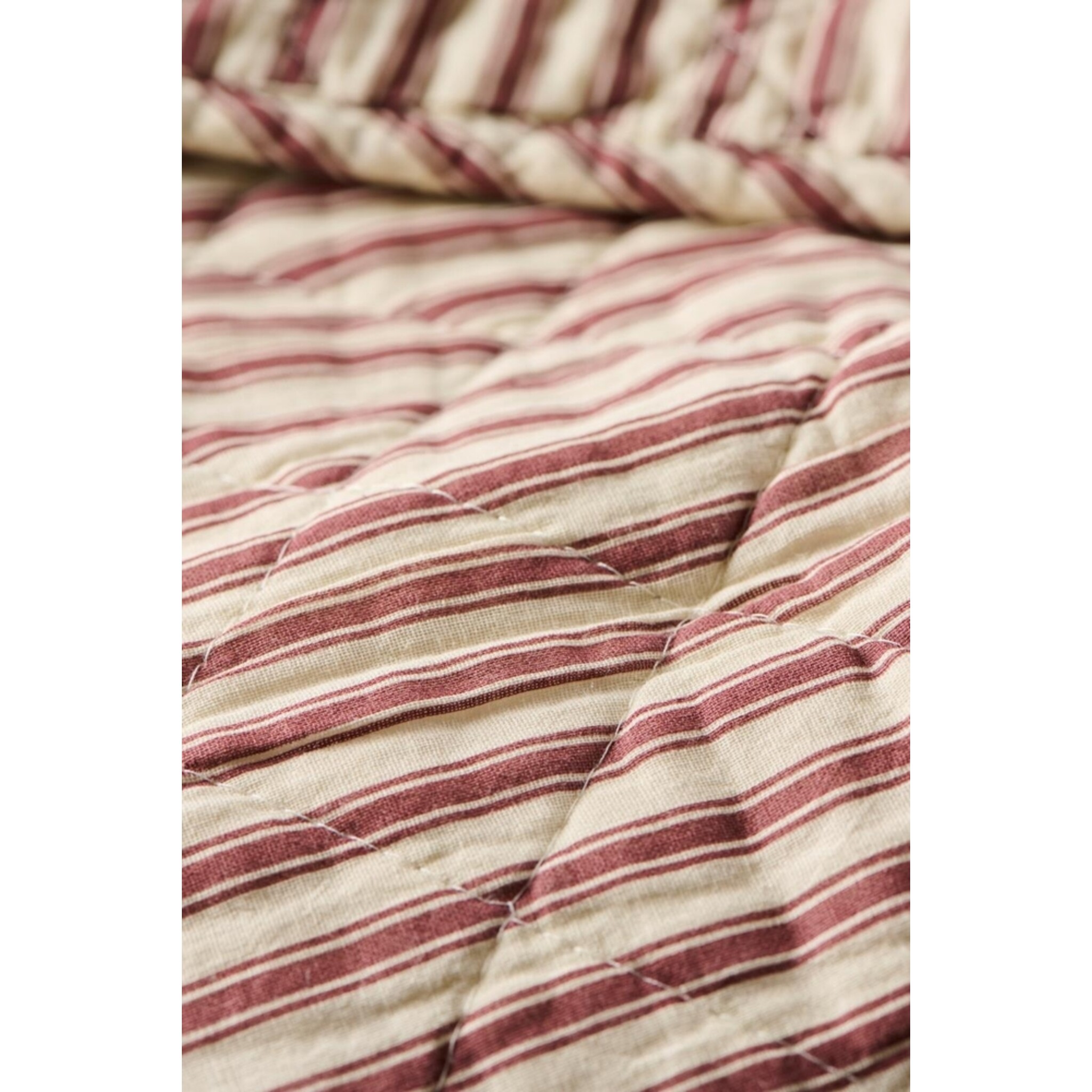 IB Laursen Quilt Sand mit Streifen, dusty plum 