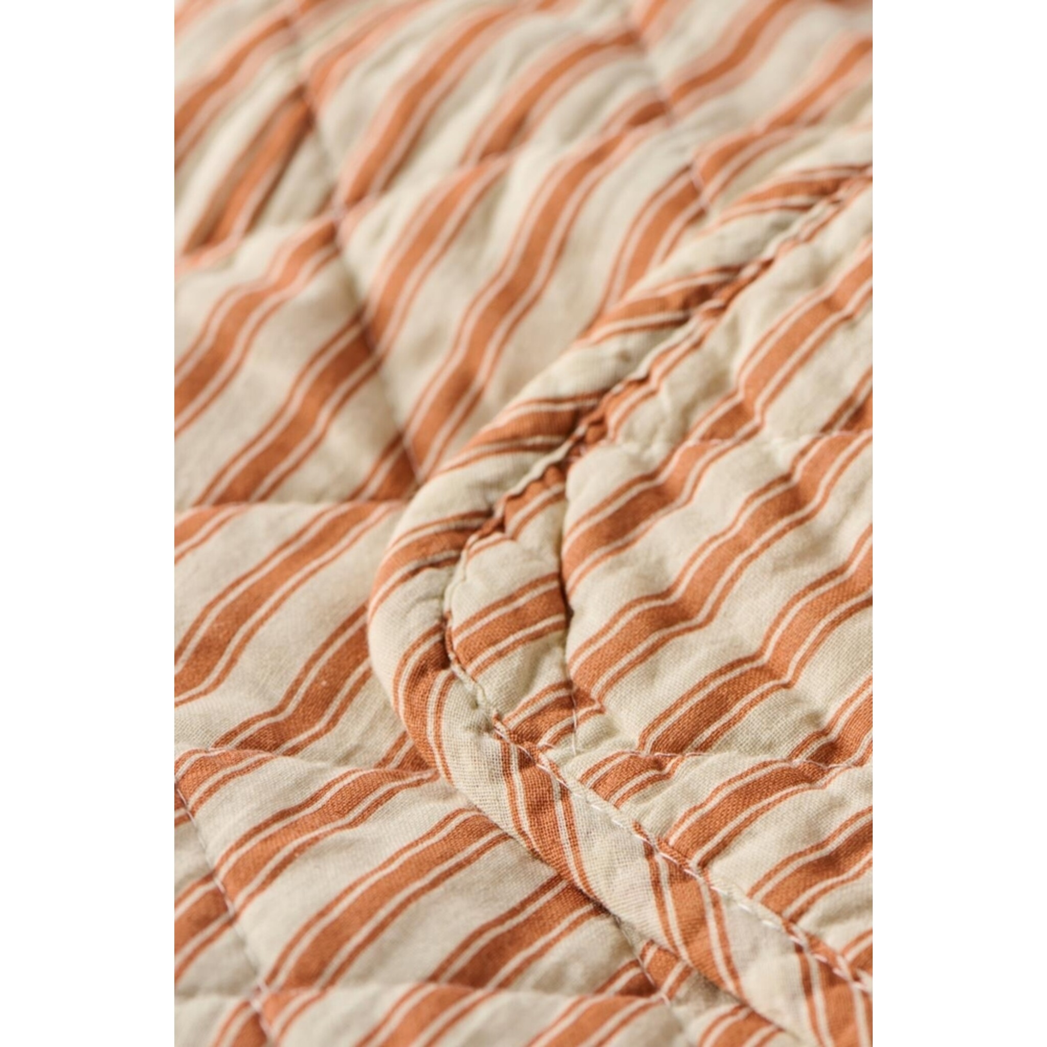 IB Laursen Quilt Sand mit Streifen, sienna 