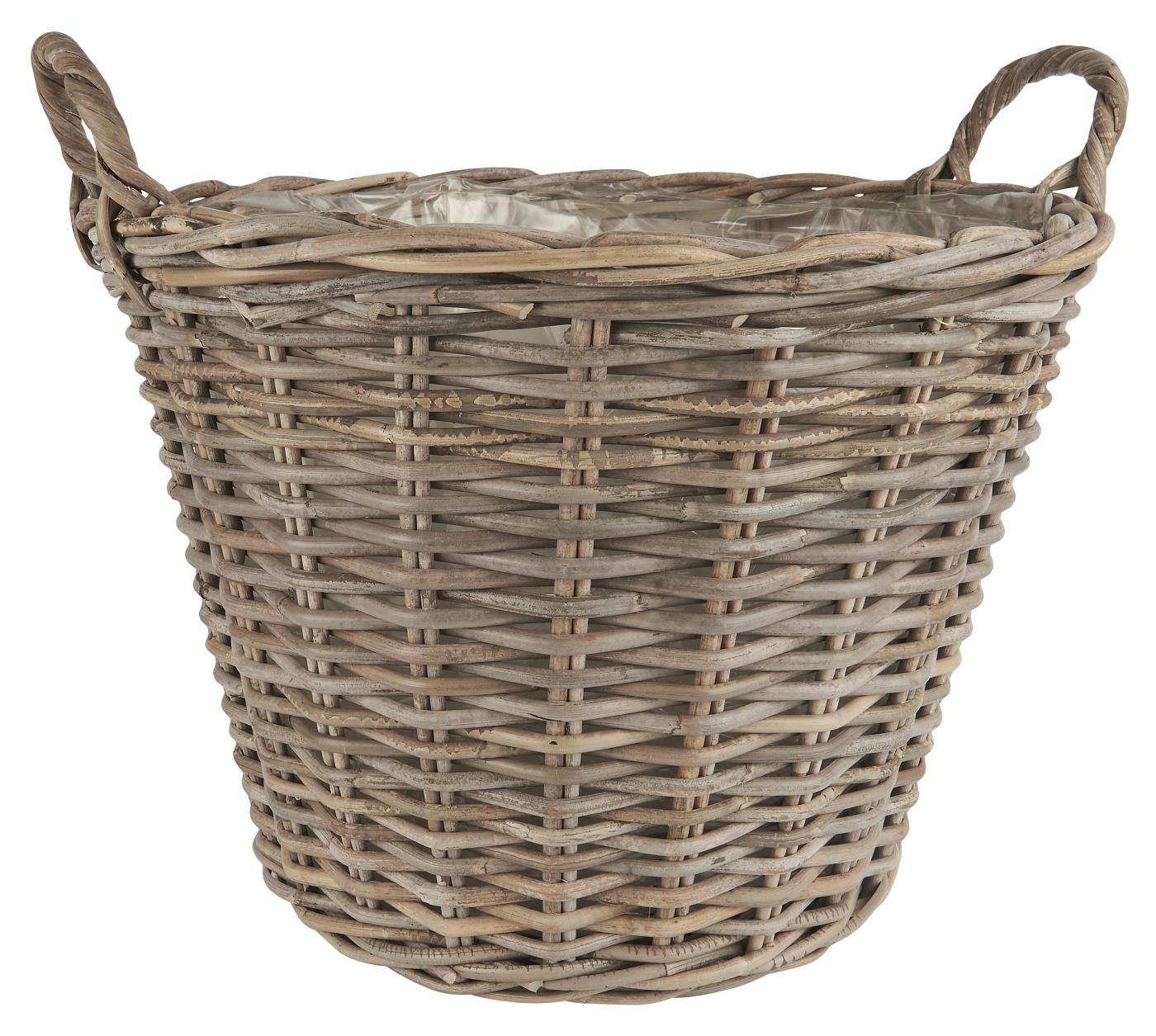 IB Laursen Rattan Korb, braun B: 43 H: 39 L: 47 cm