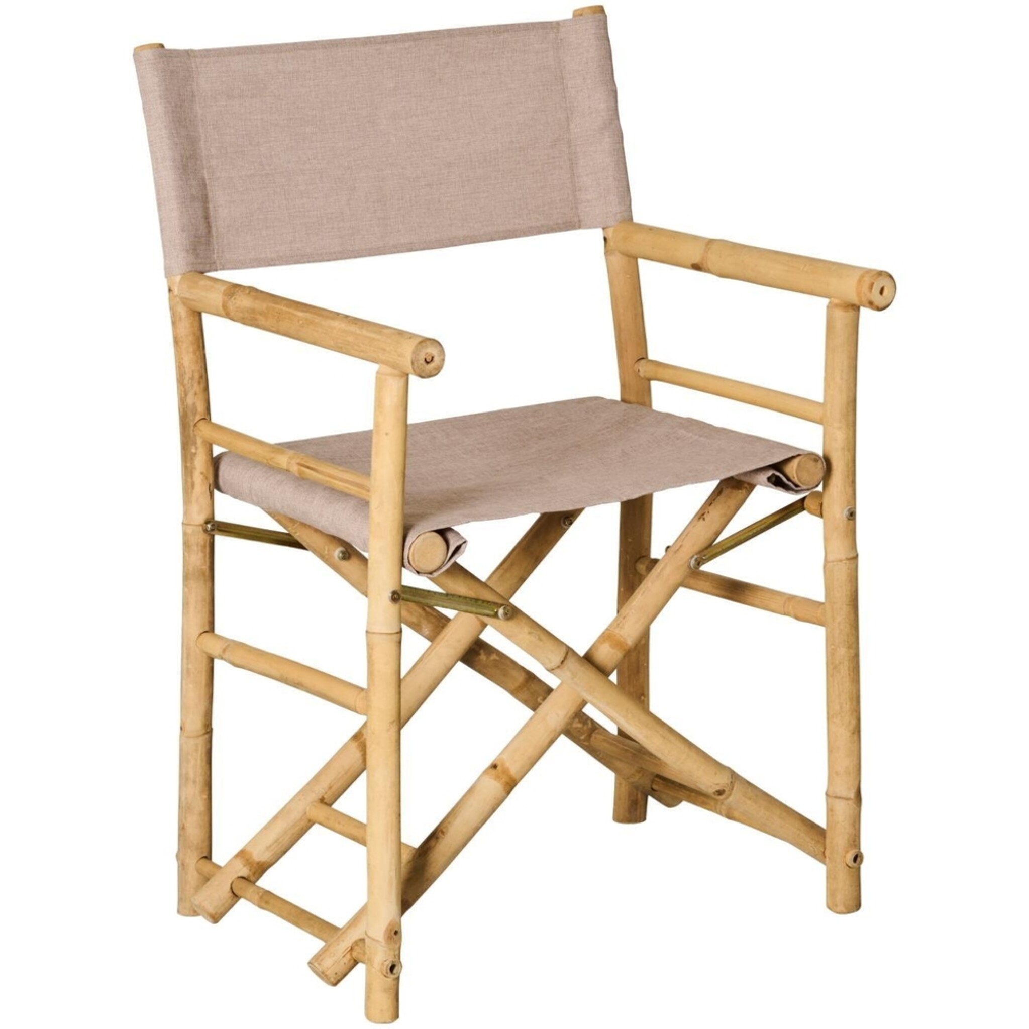IB Laursen Regiestuhl Bambus mit Leinenstoff, natur 