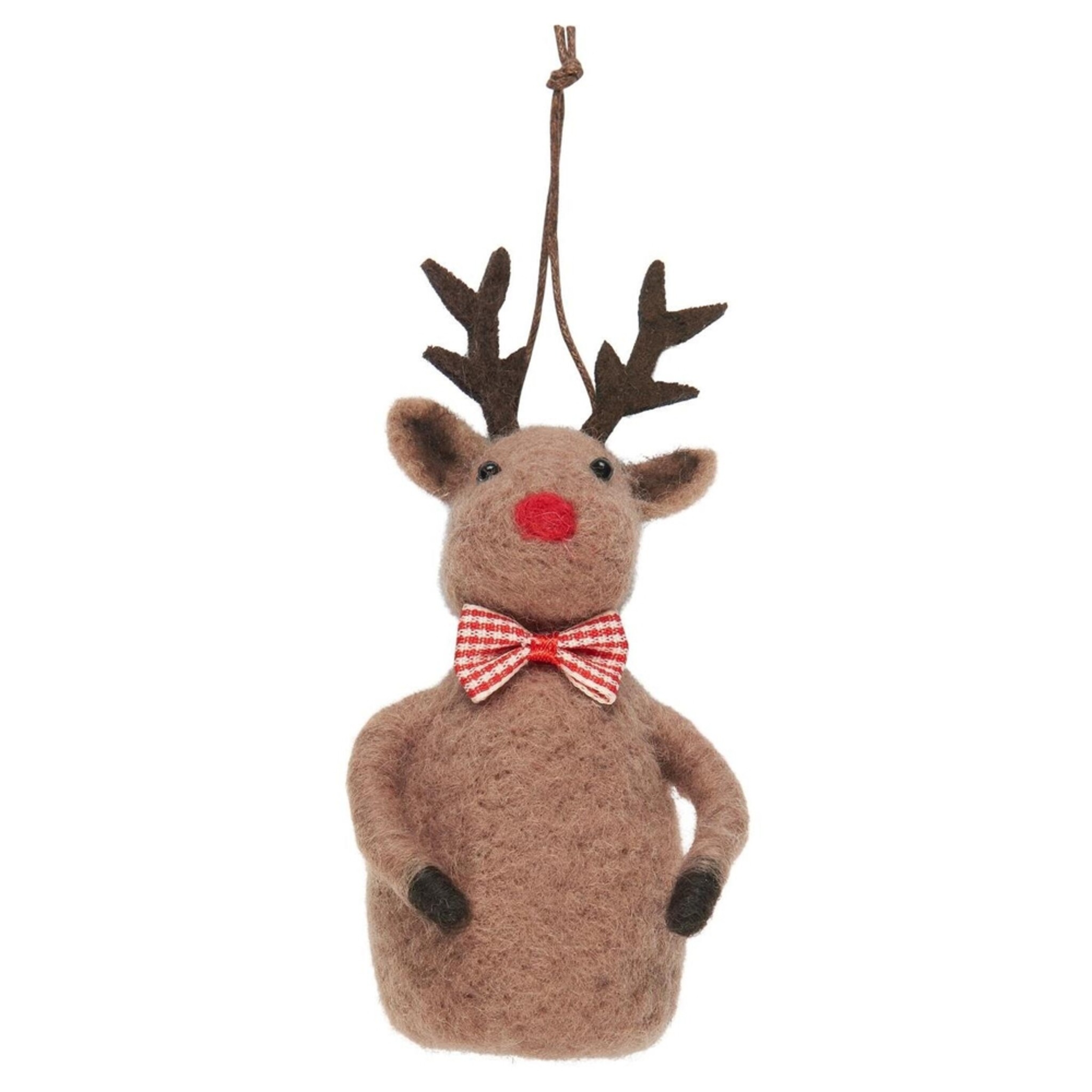 Rentier Rudolf Aufhänger aus Filz, braun