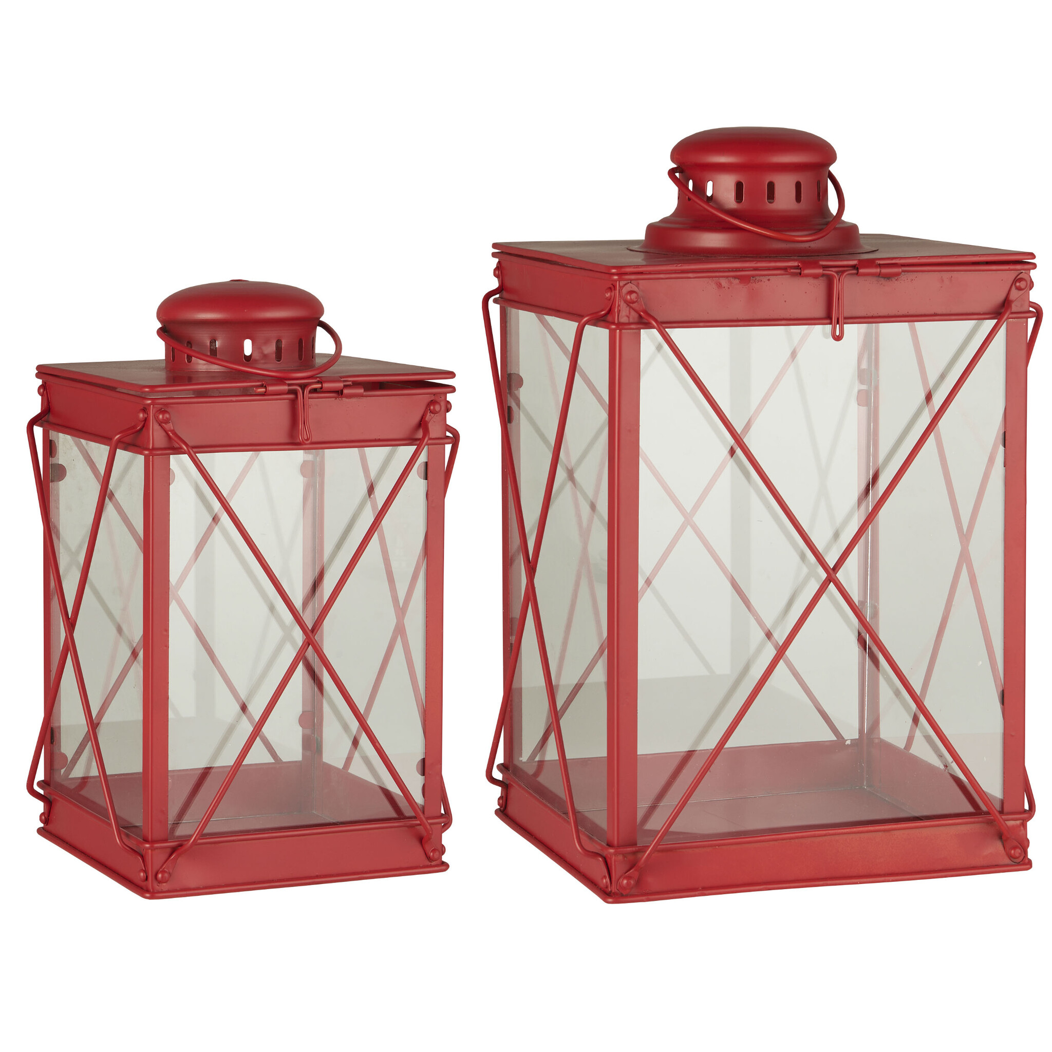 Rote Laternen im 2er Set, rot 