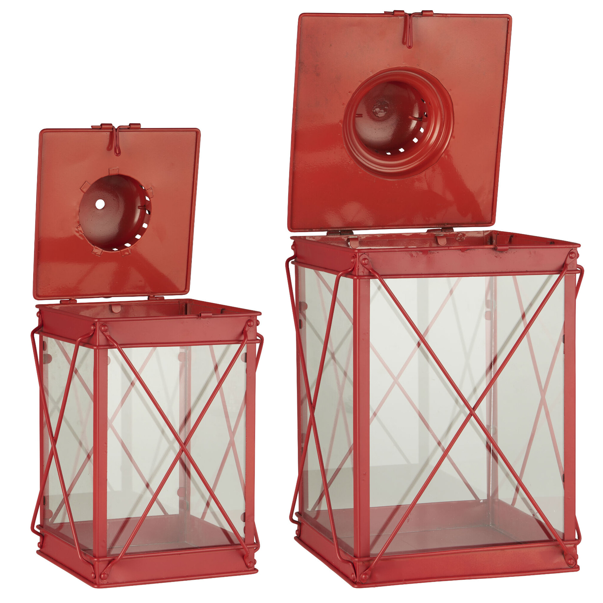 Rote Laternen im 2er Set, rot 